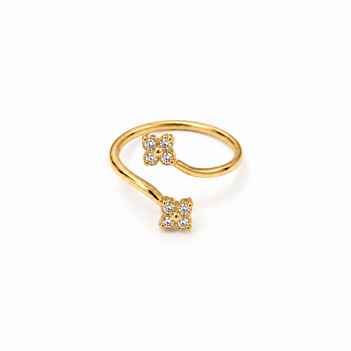 Ring klavertjes met zirkonia