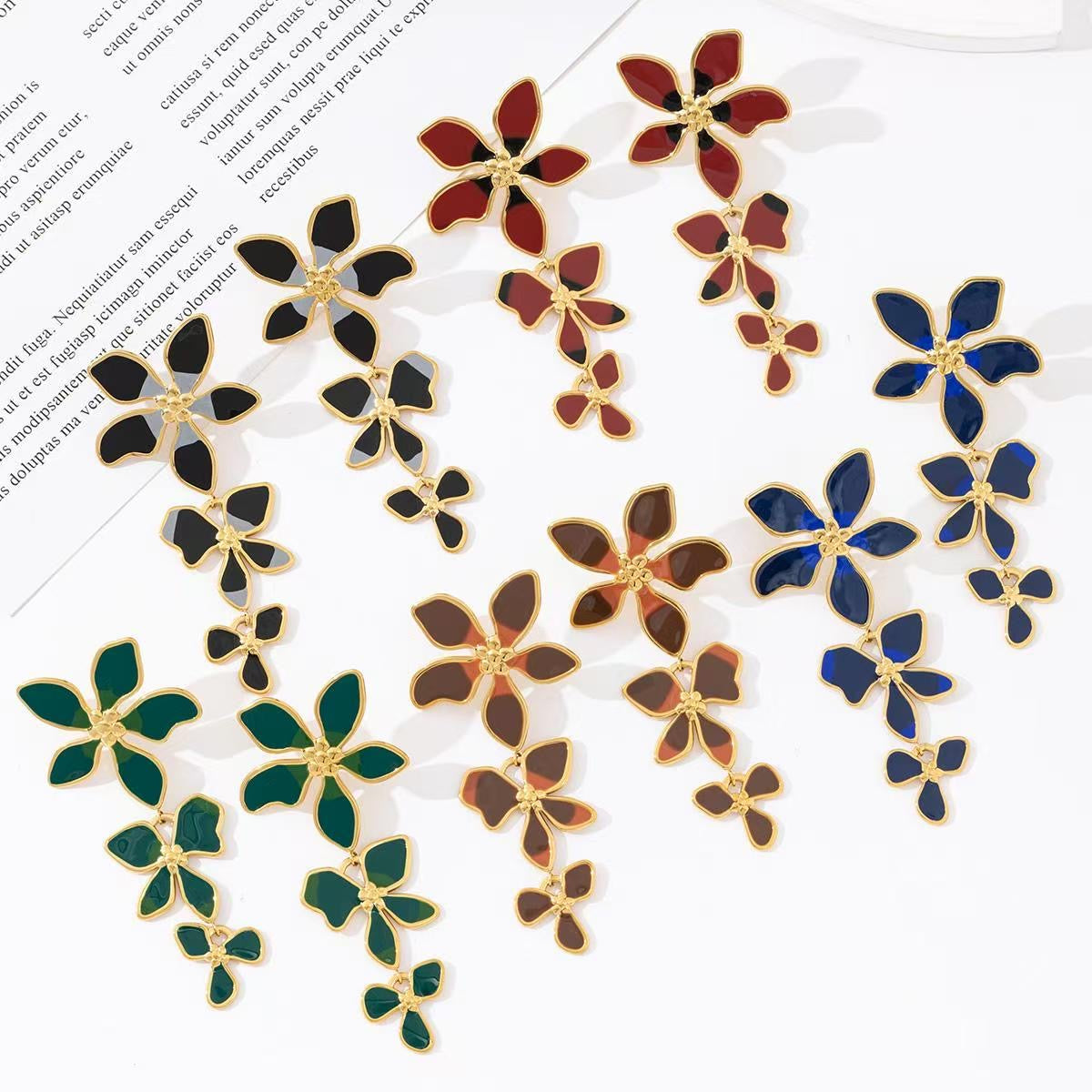 Flowery statement earrings