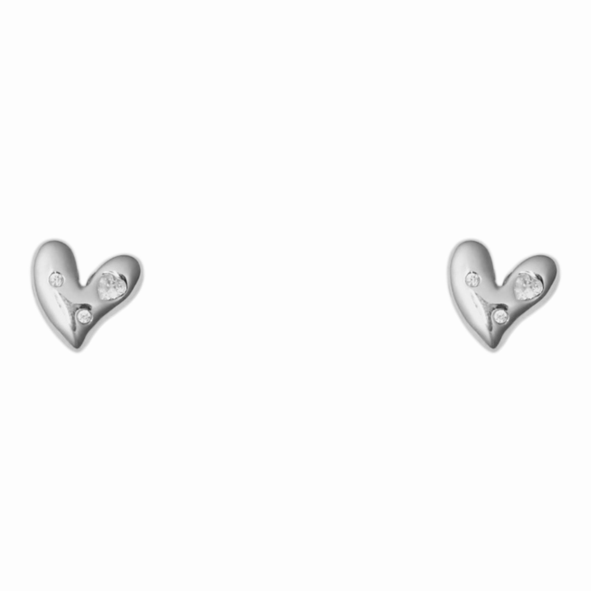 Twinkle heart stud earrings
