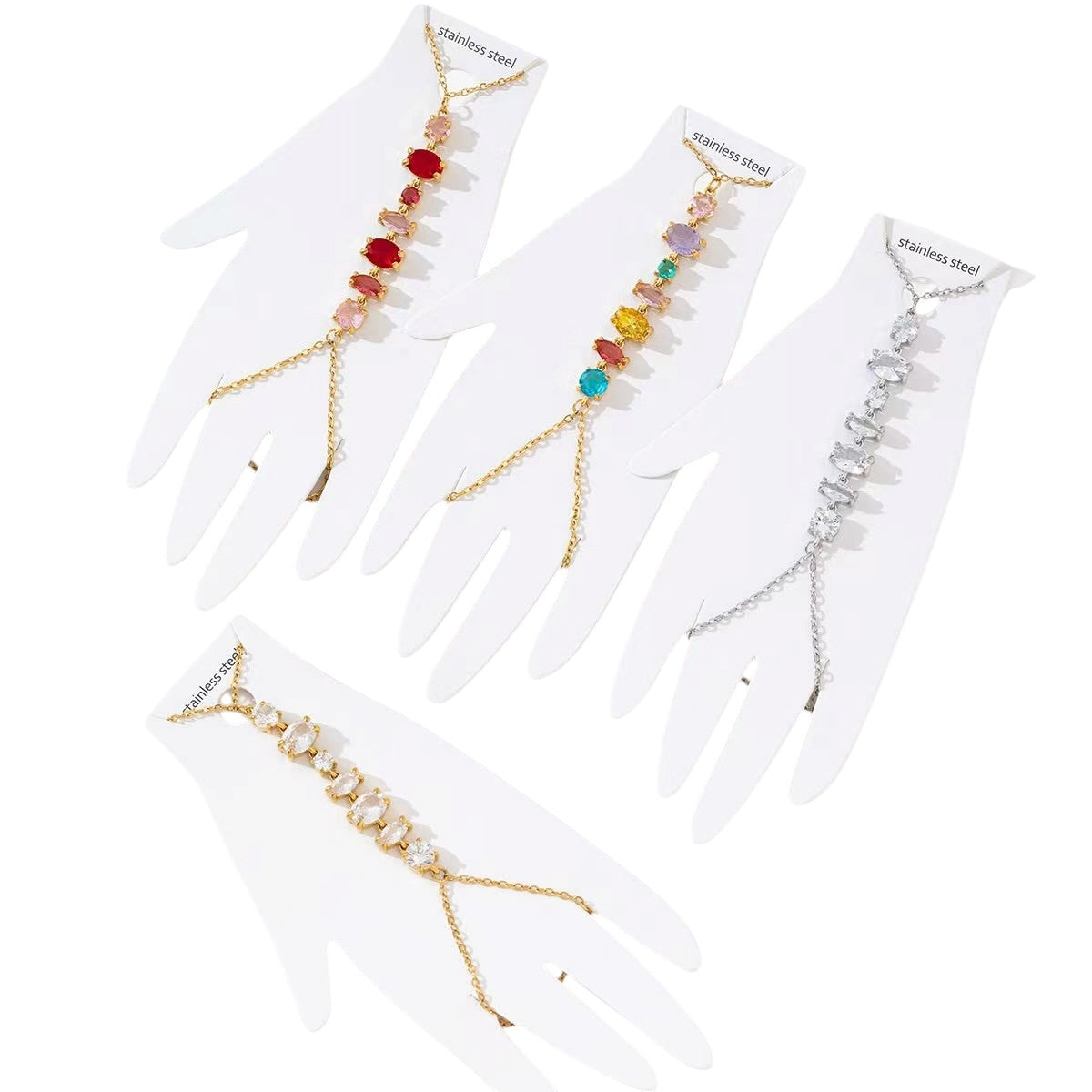 Mixed stone hand chain