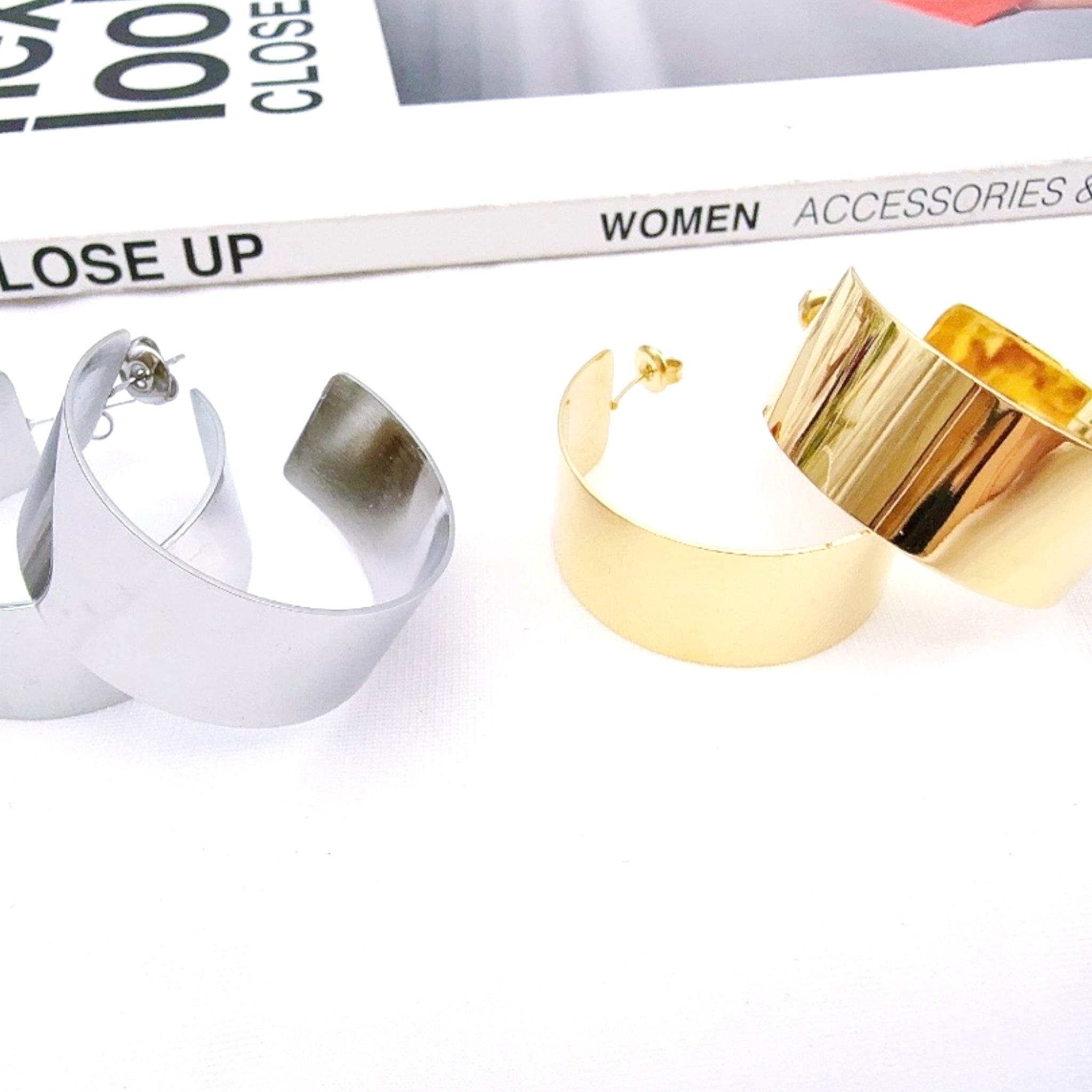 Statement Cresent Hoop Earrings