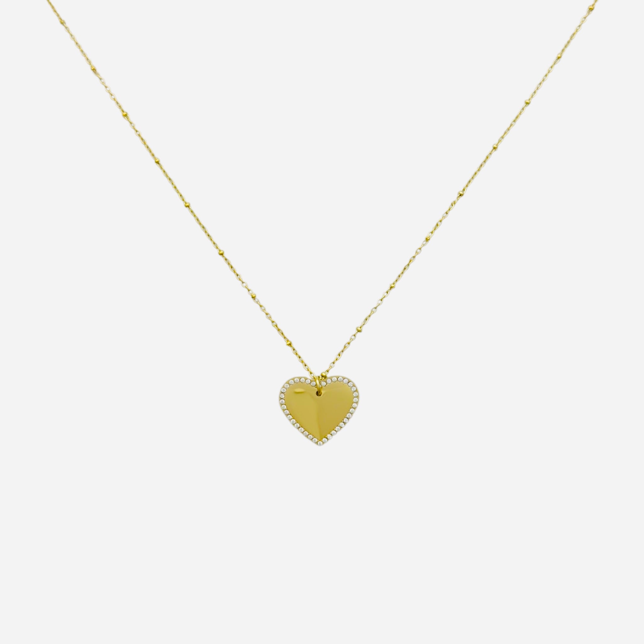 strass hart mirror ketting graveerbaar