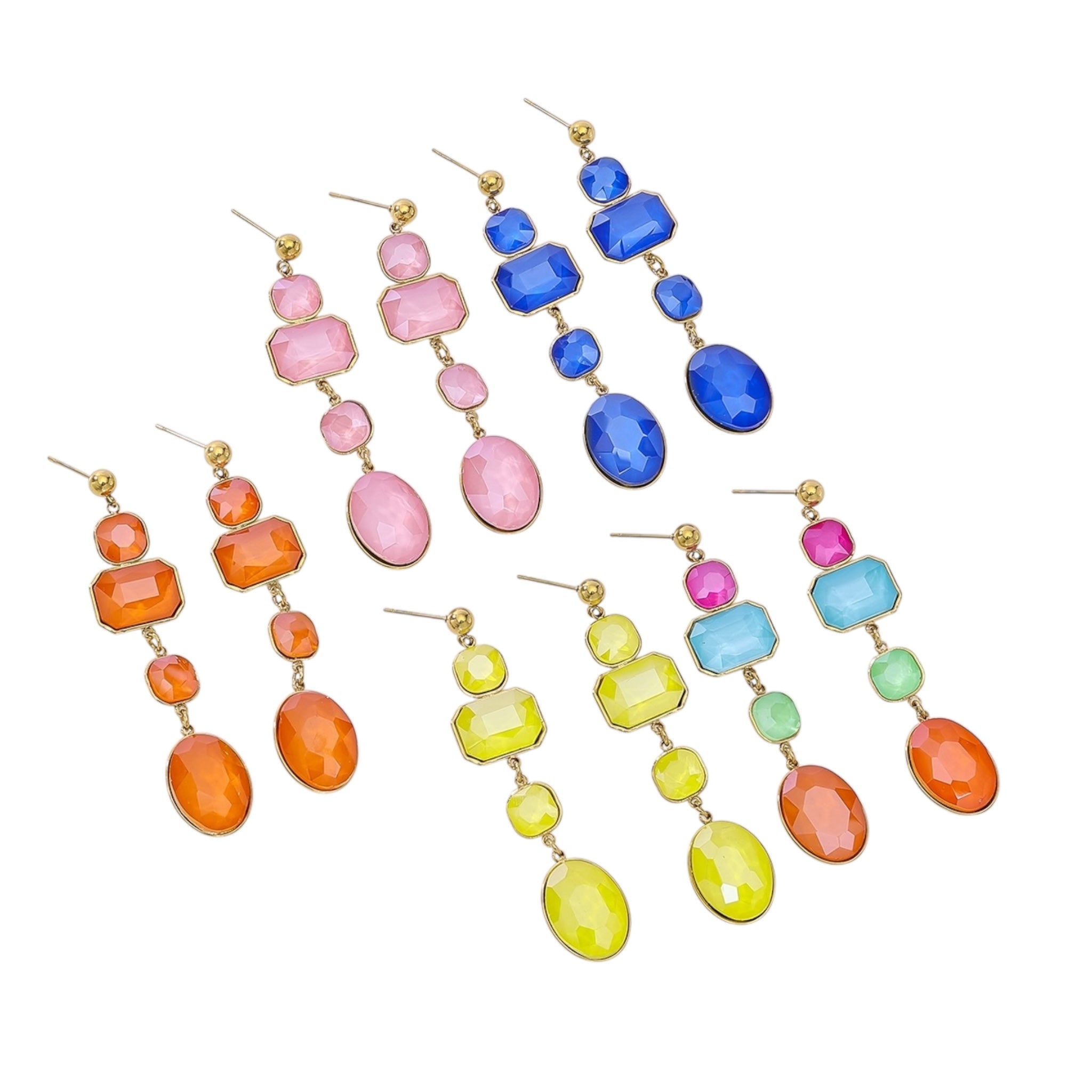 Happy oval stone oorbellen
