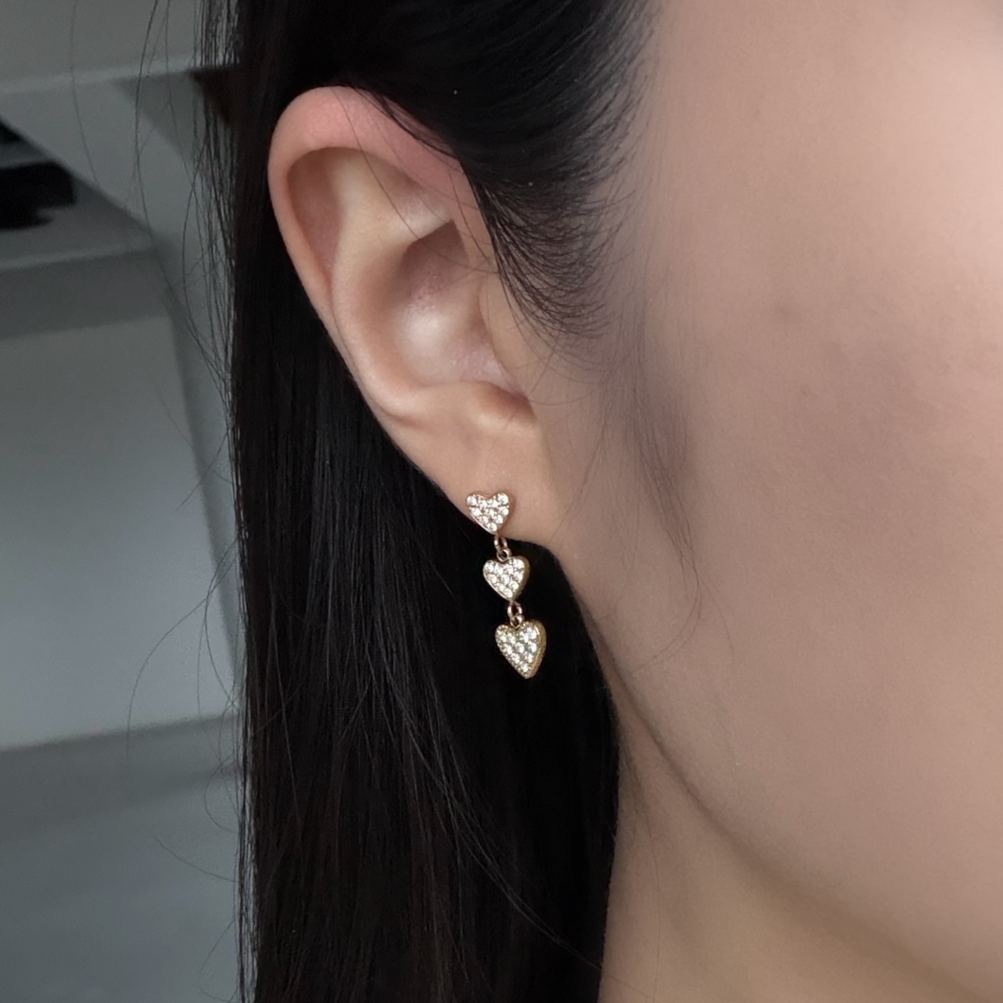 Strassy love strass oorbellen