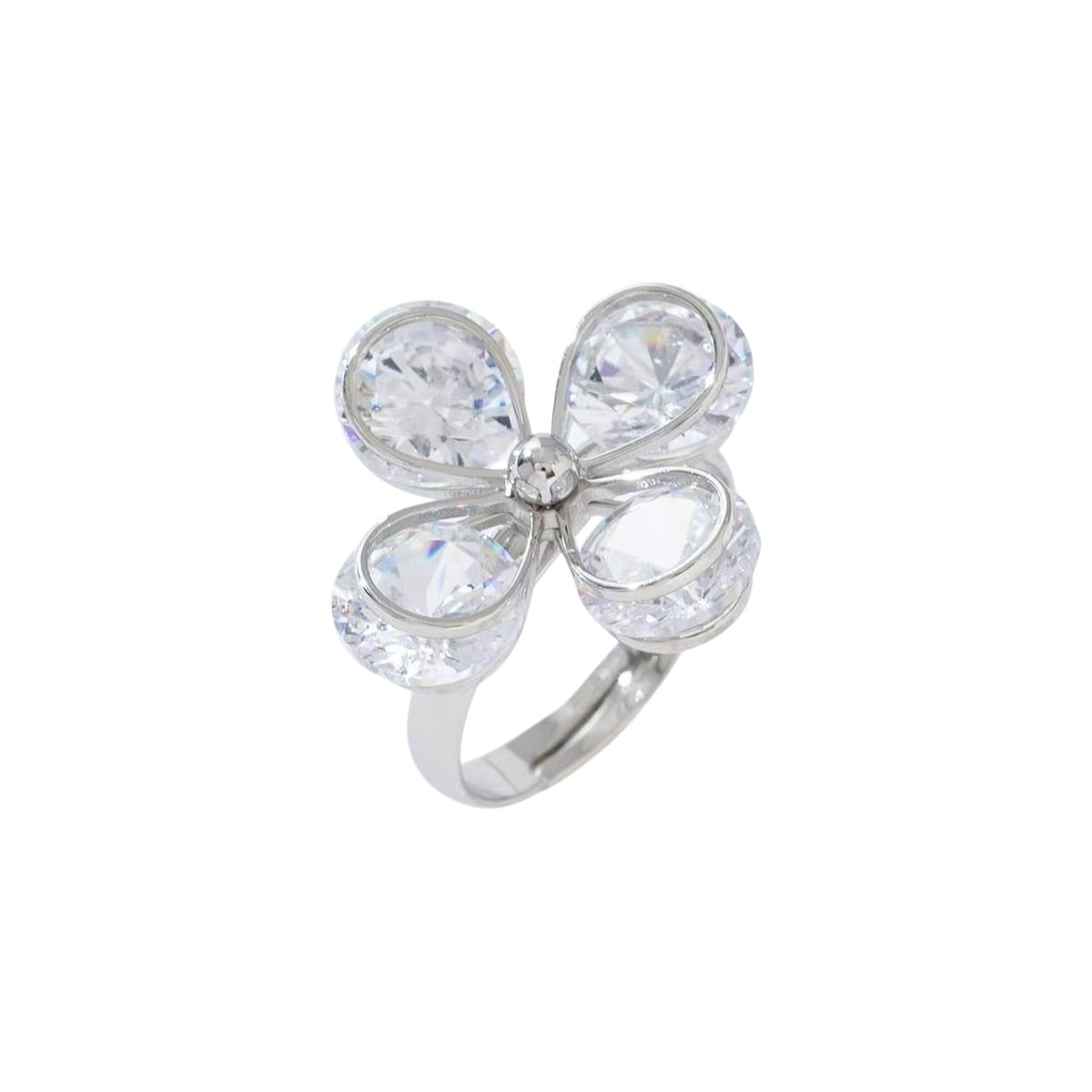 Strassy flower ring