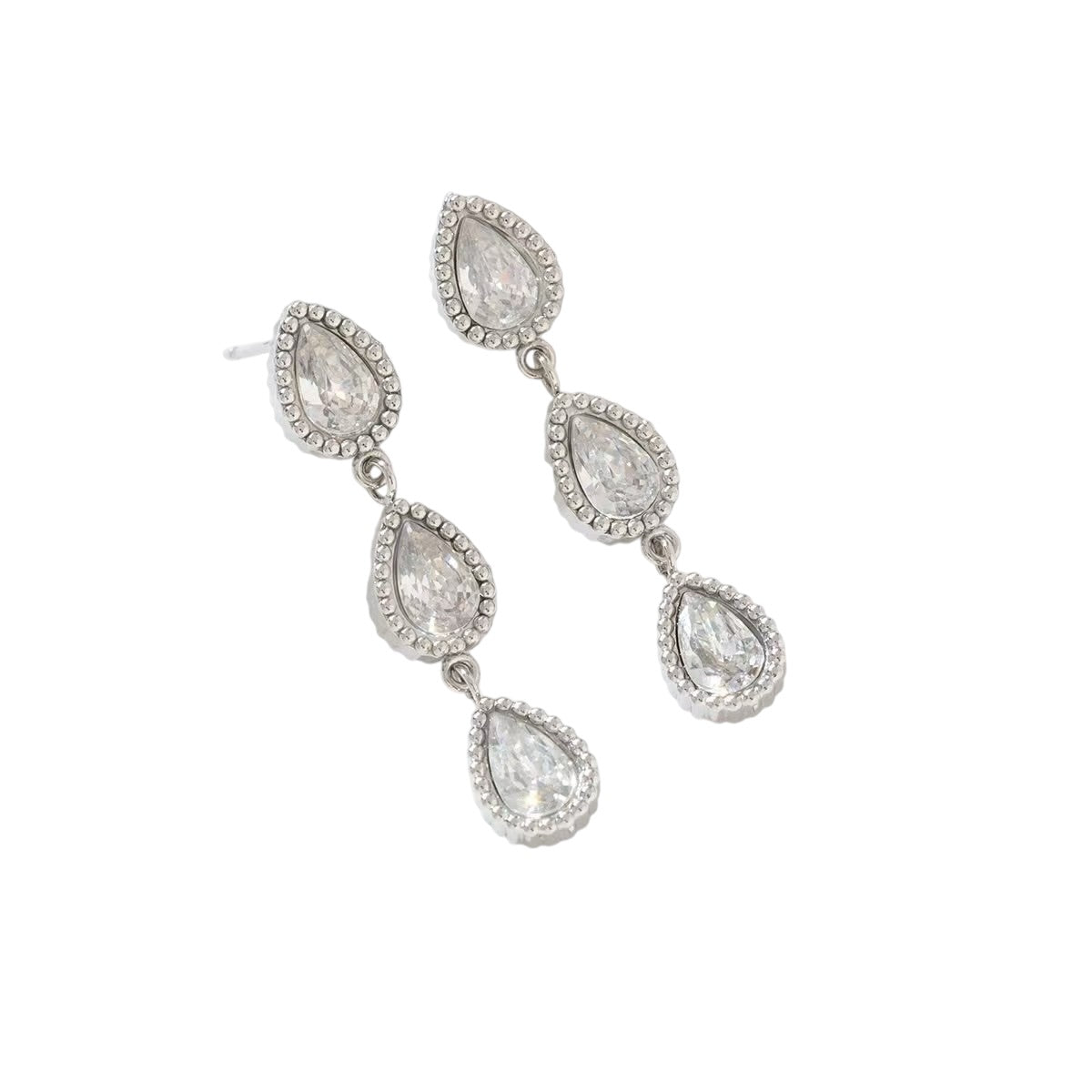 Peer strass oorbellen