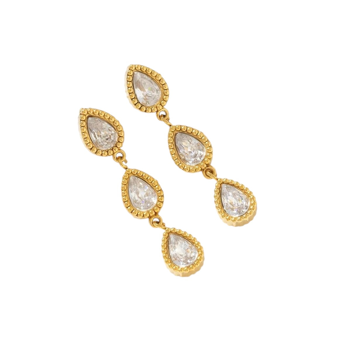 Peer strass oorbellen