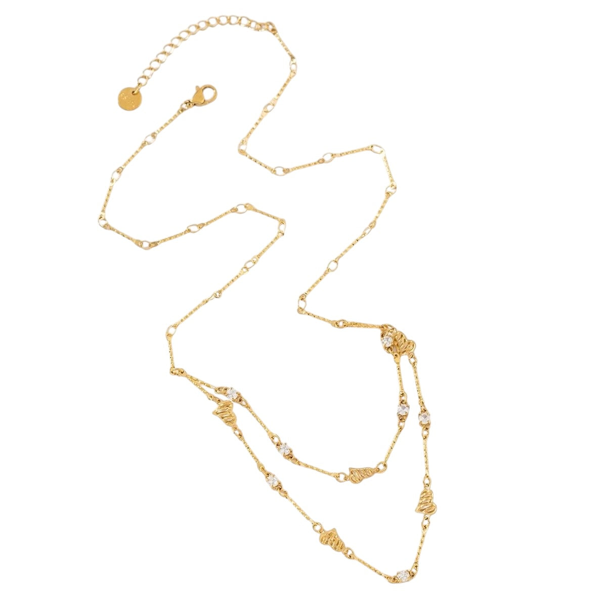 Double layered heart ketting
