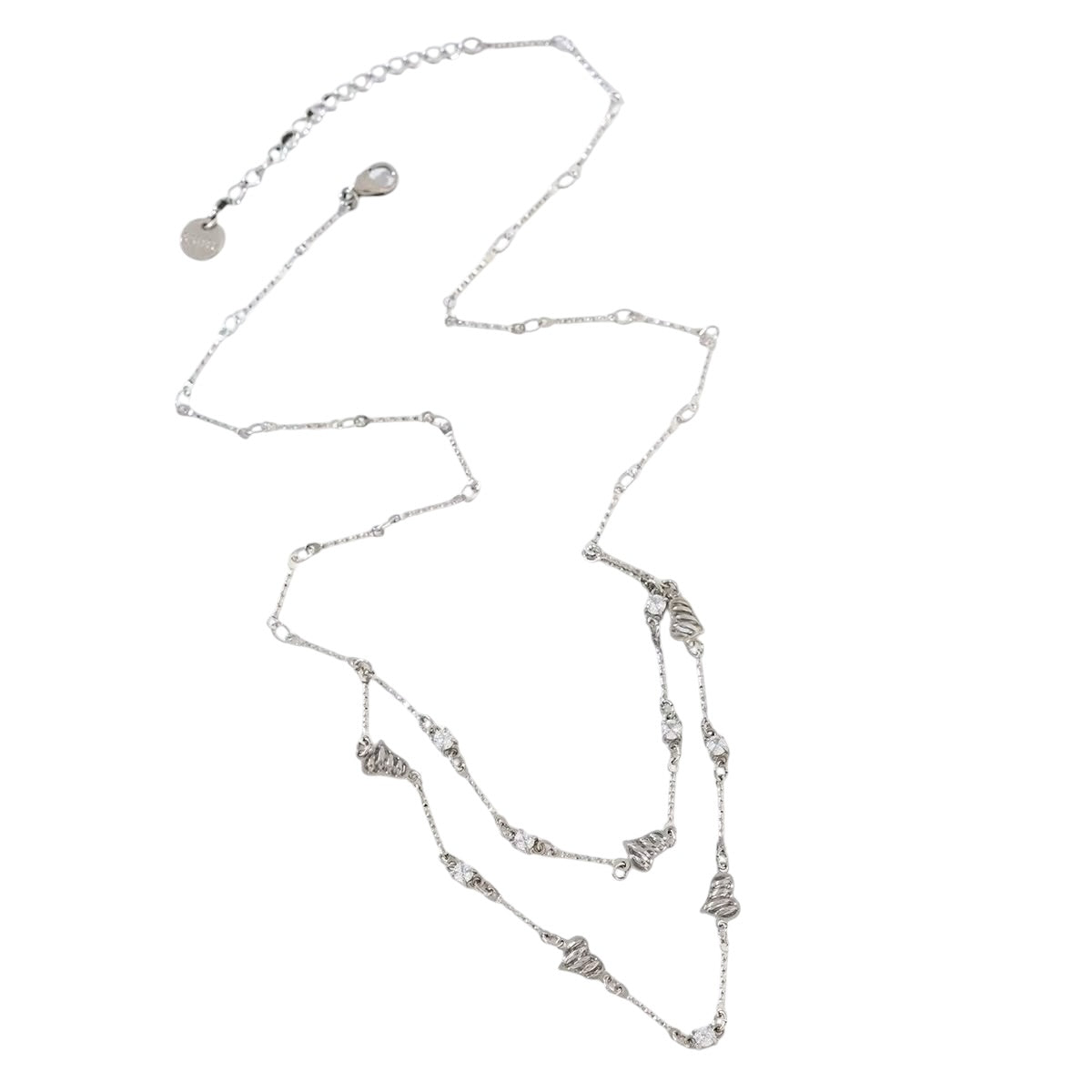 Double layered heart ketting