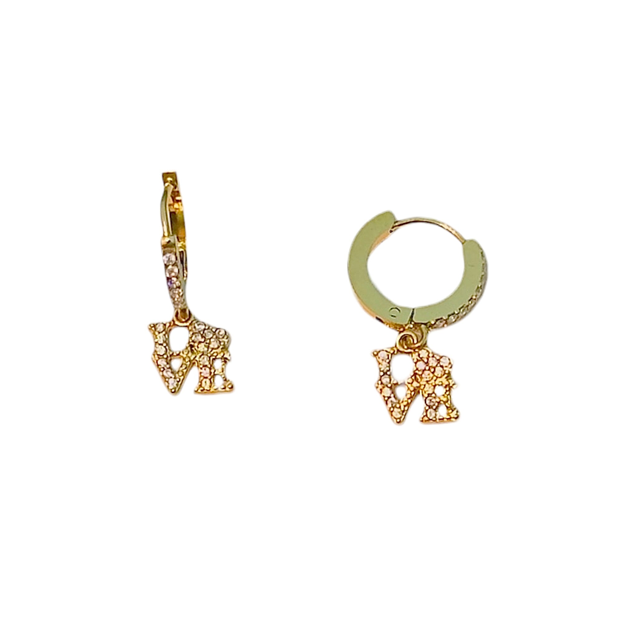 Hanging love earrings