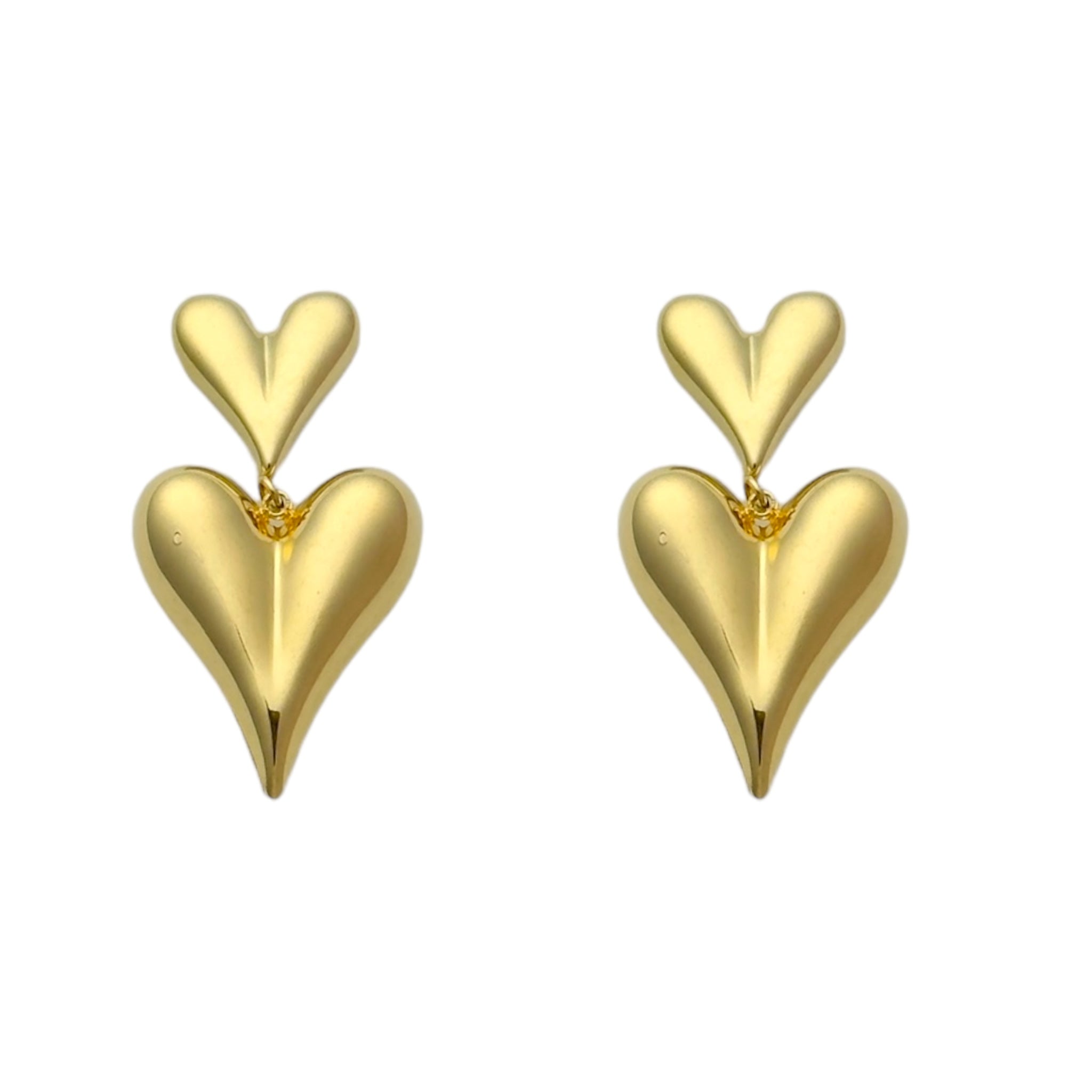 Double spikey heart statement earrings