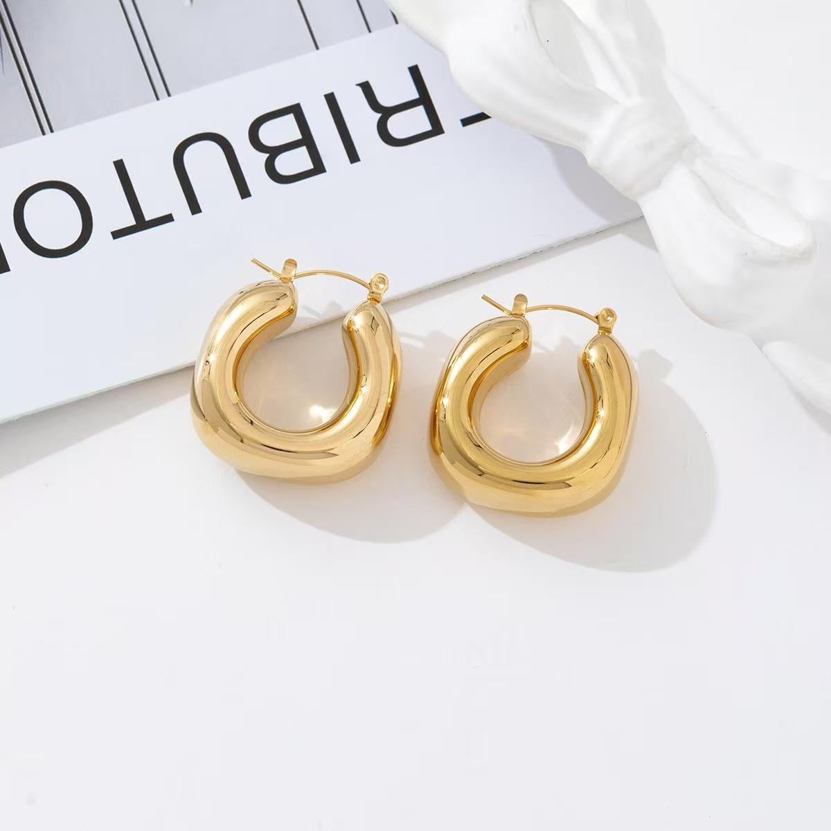 Chunky hoop earrings