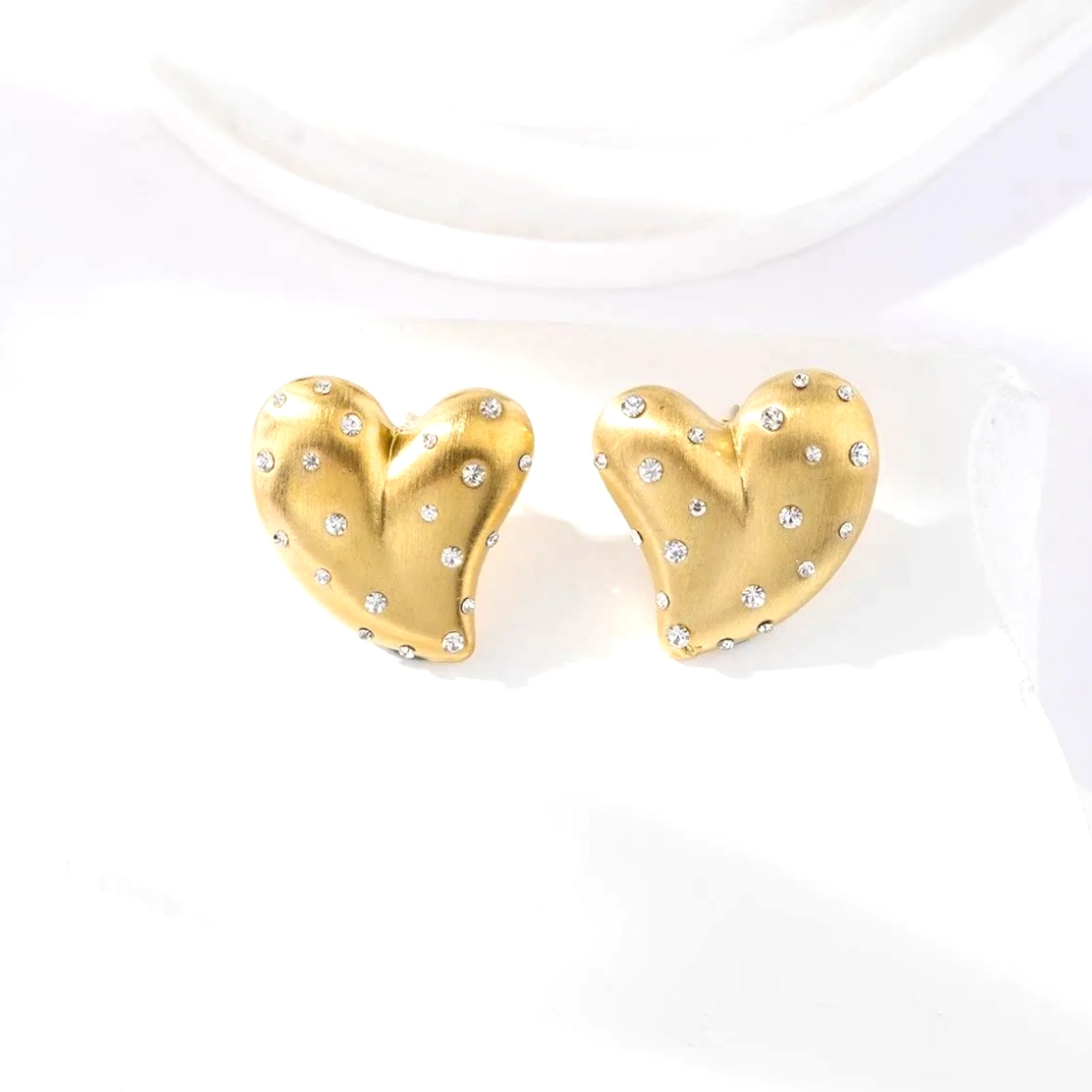 rhinestone heart rhinestone earrings