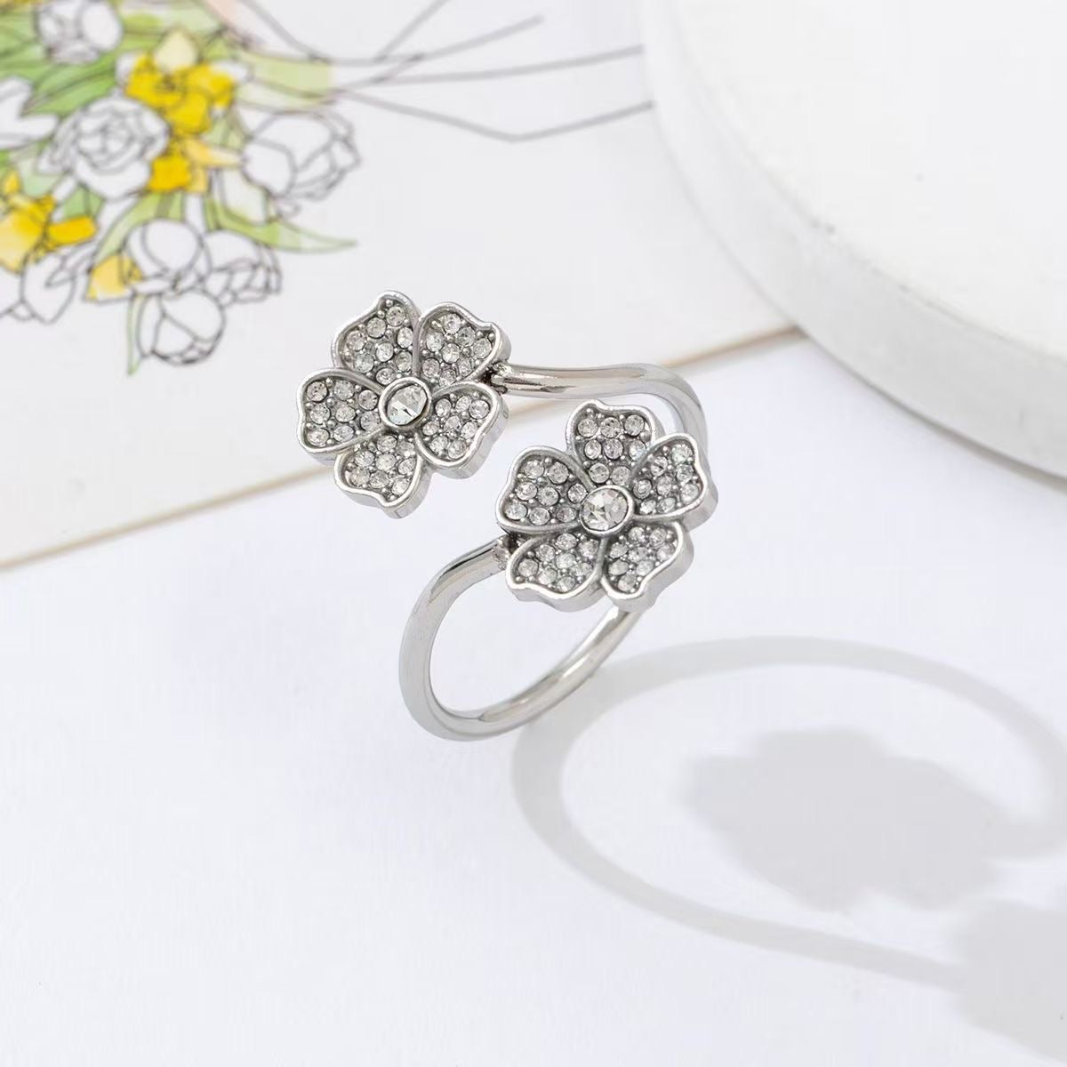 Double flower ring