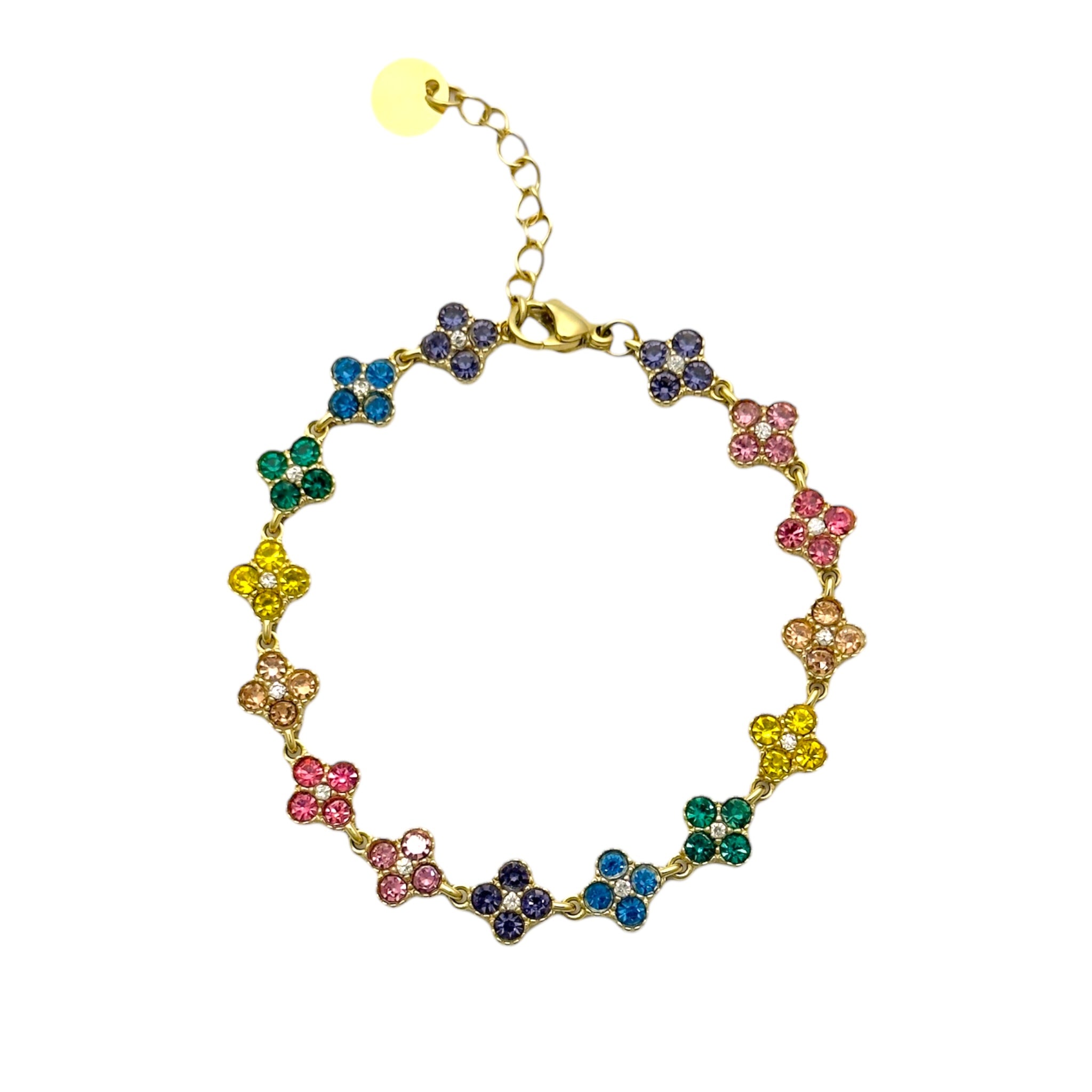 Kleeblatt mit Steinen Armband
