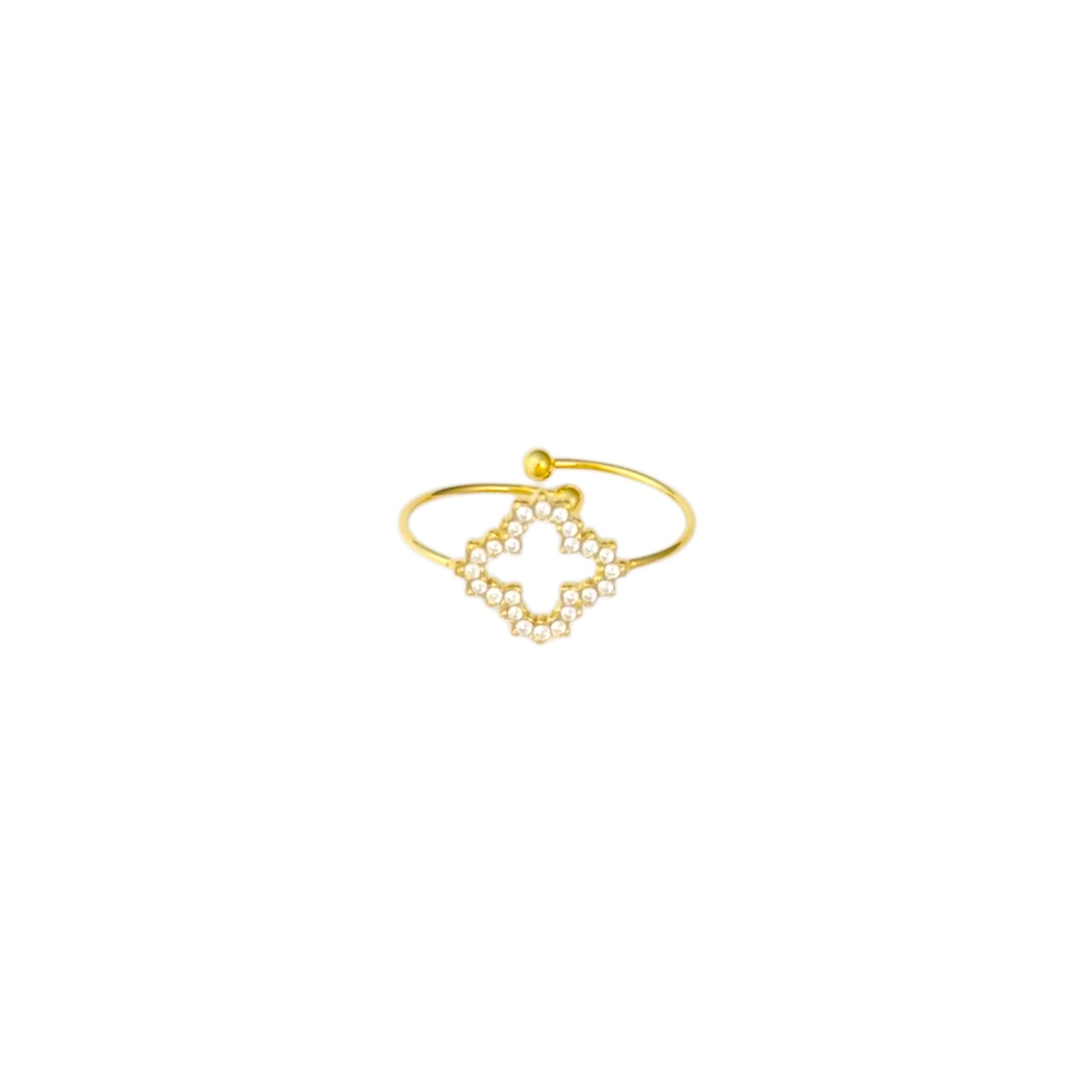 Open blossom stras ring