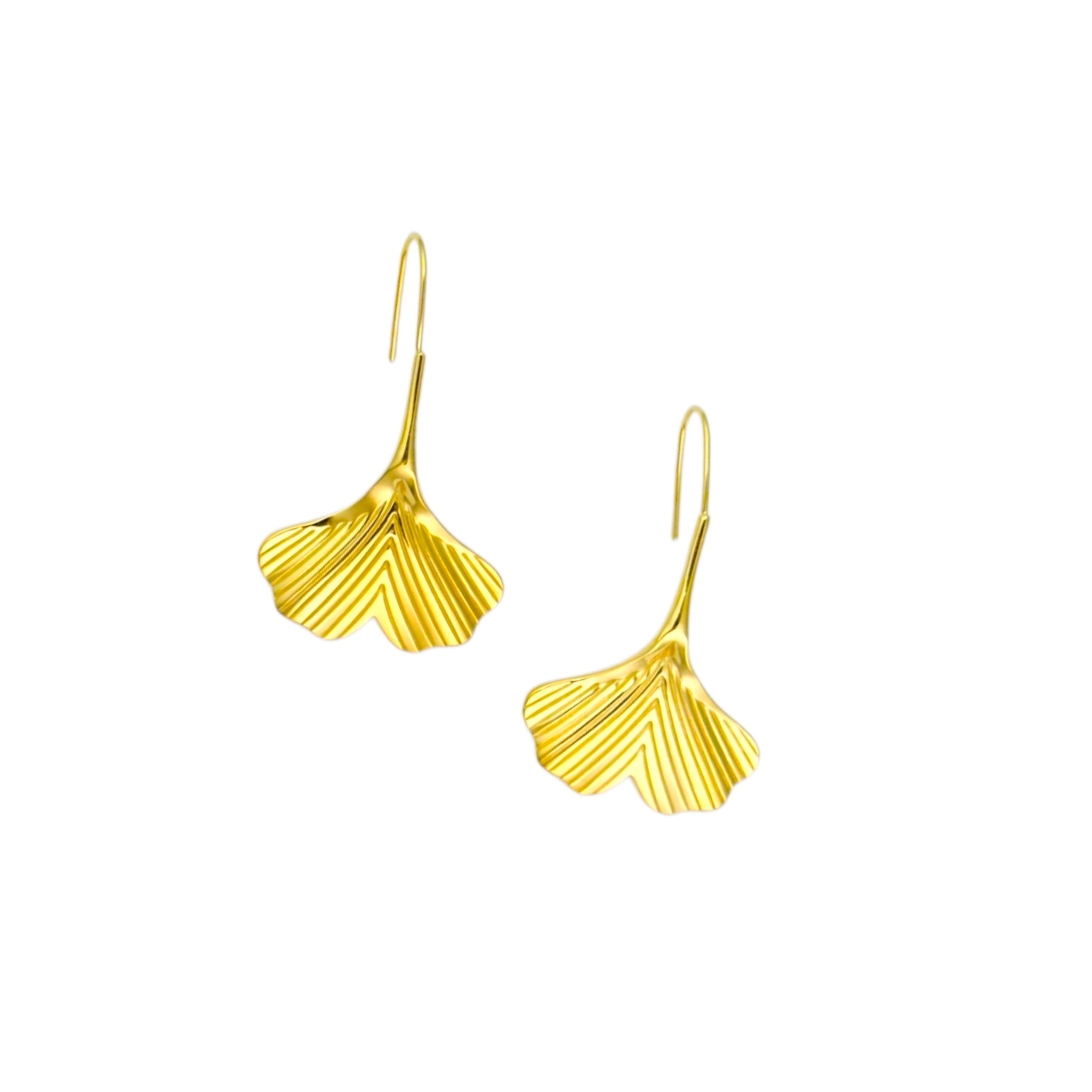 Hanging Ginkgo dangle earrings