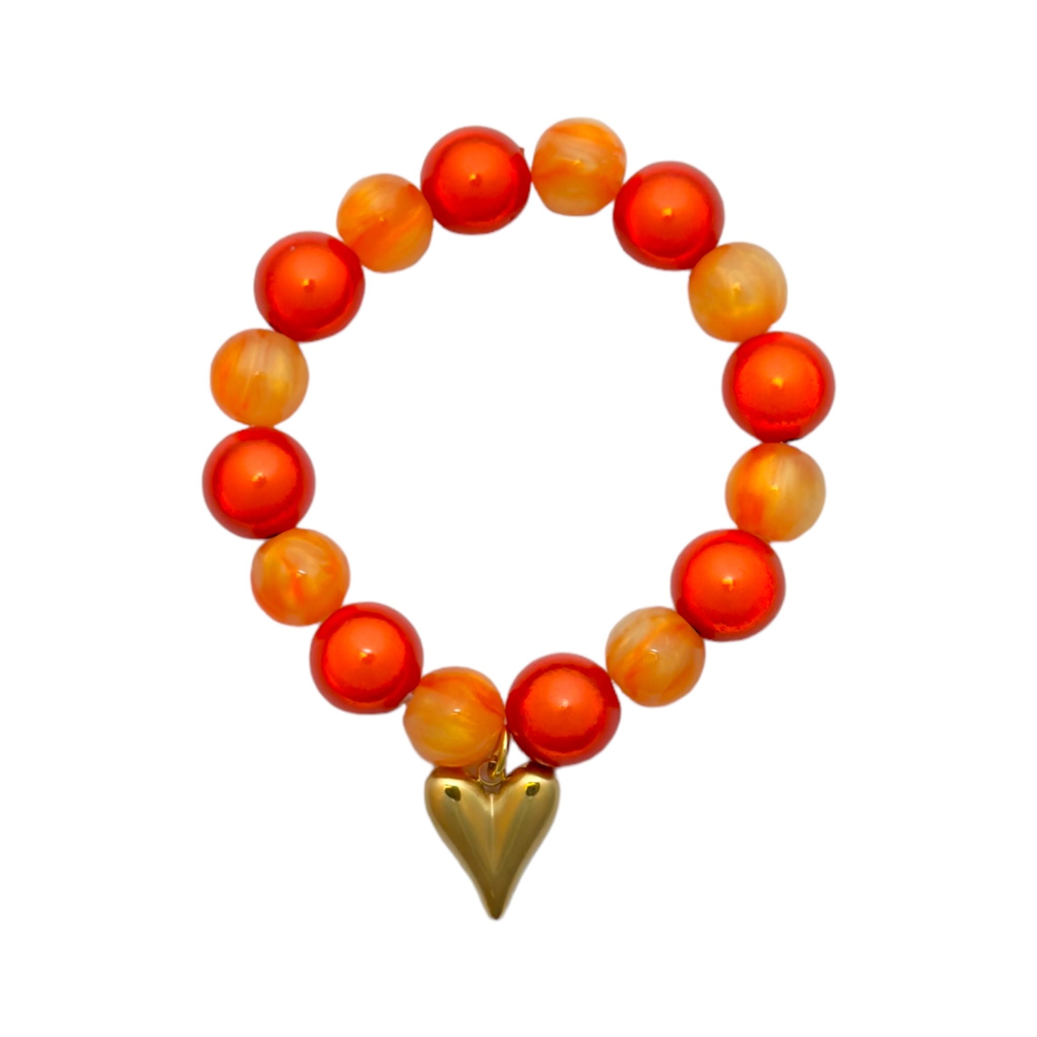 Elastisches Perlenarmband mit Herzen