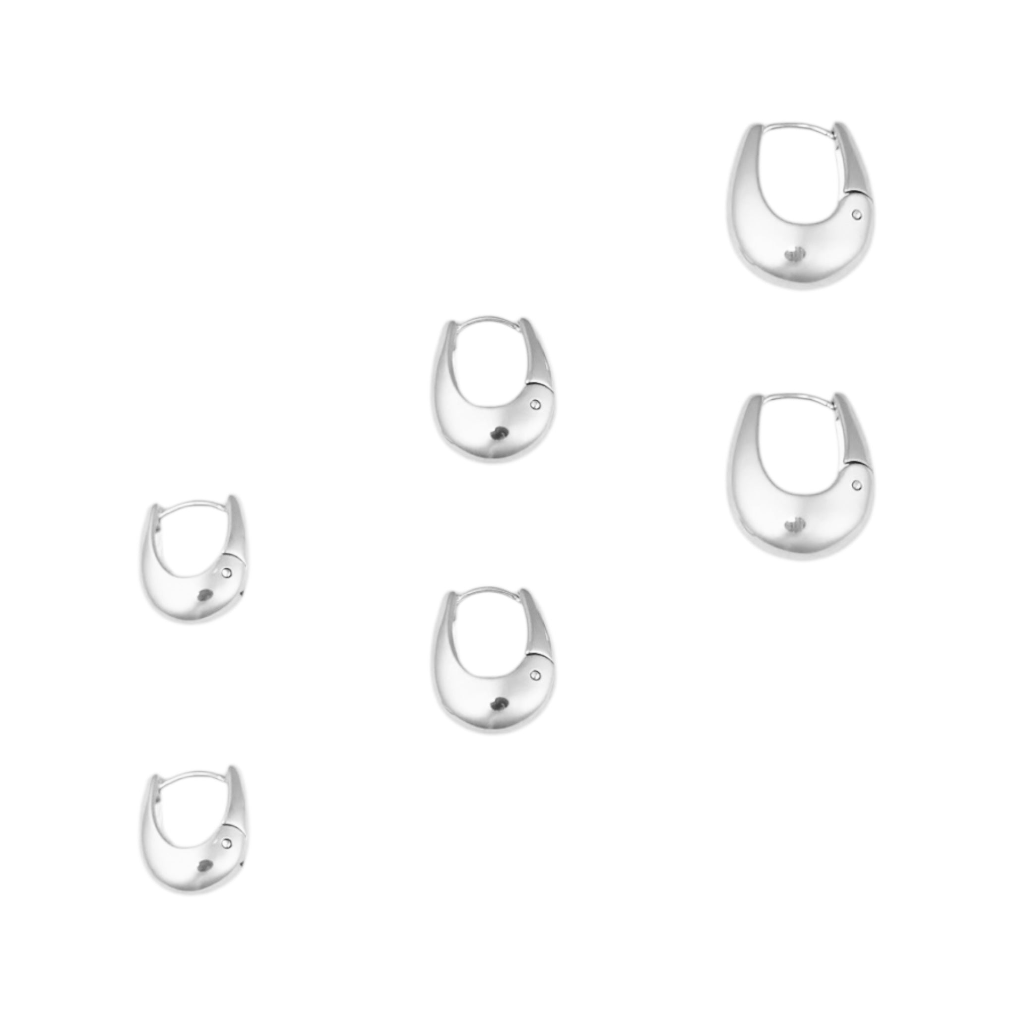 3 set chunky hoop earrings