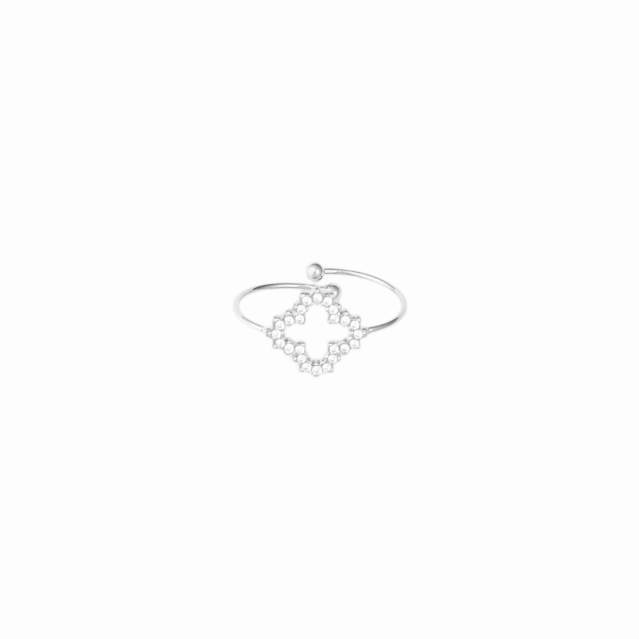 Open blossom stras ring