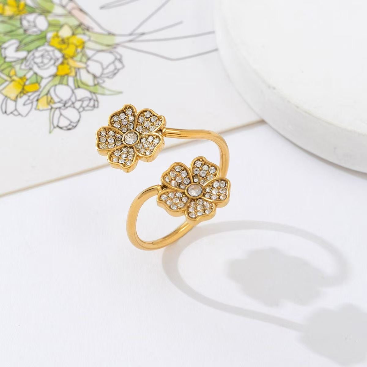 Double flower ring