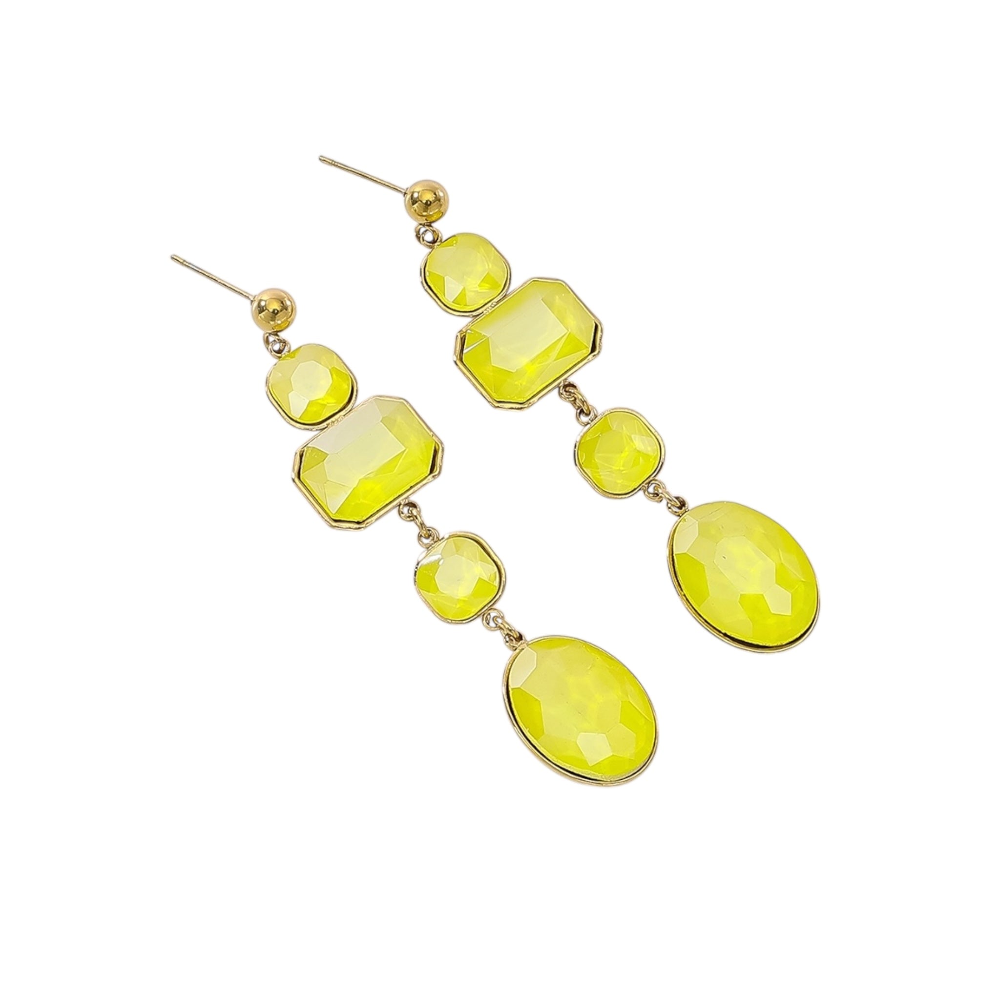 Happy oval stone oorbellen