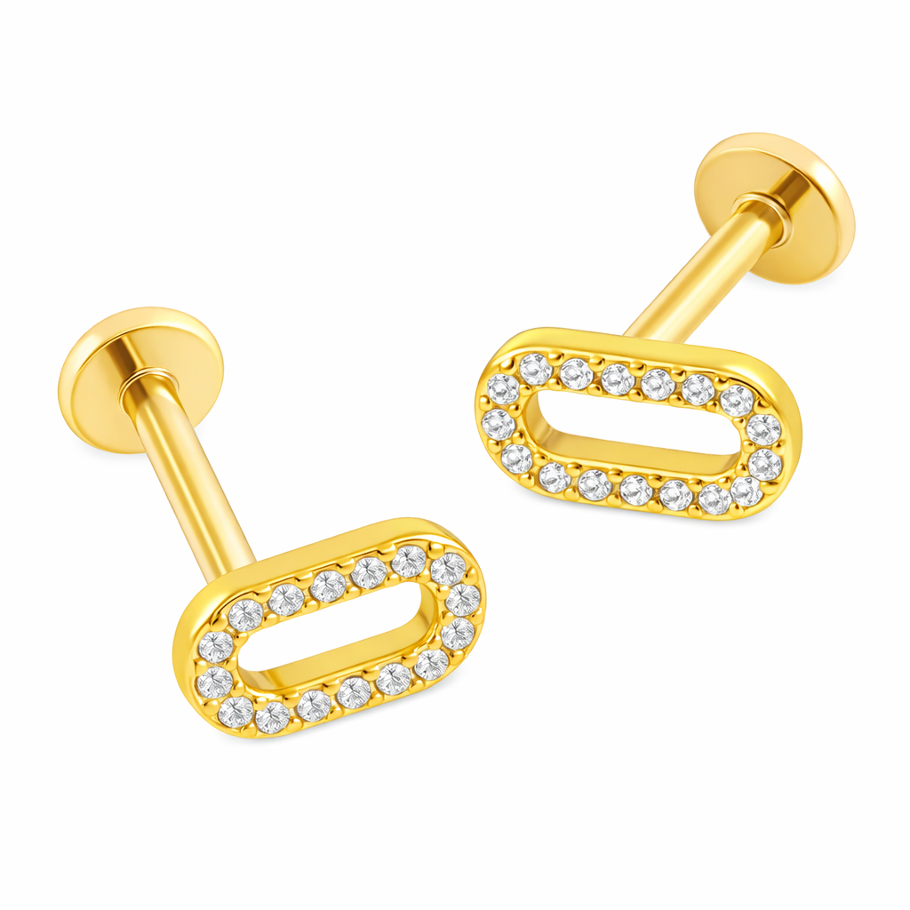 Oval helix earrings