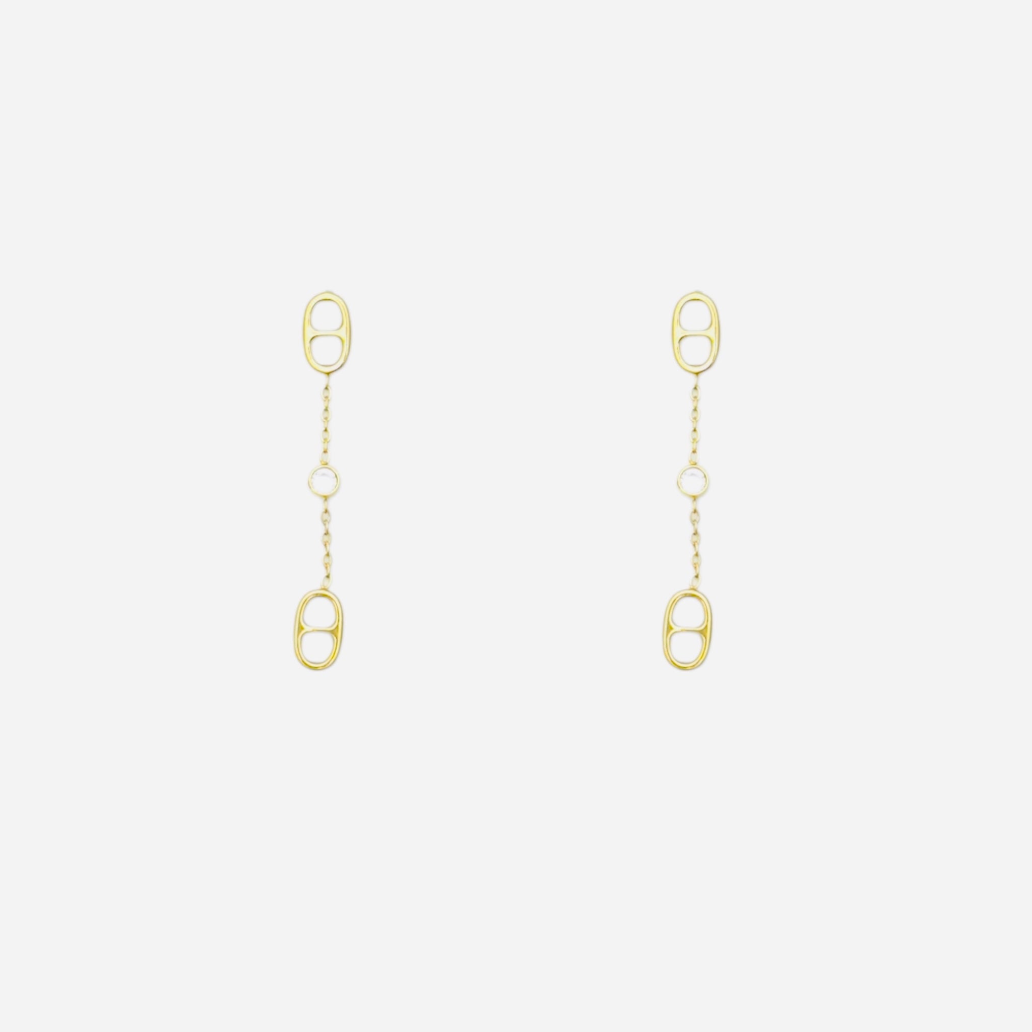 Hanging DD rhinestone earrings