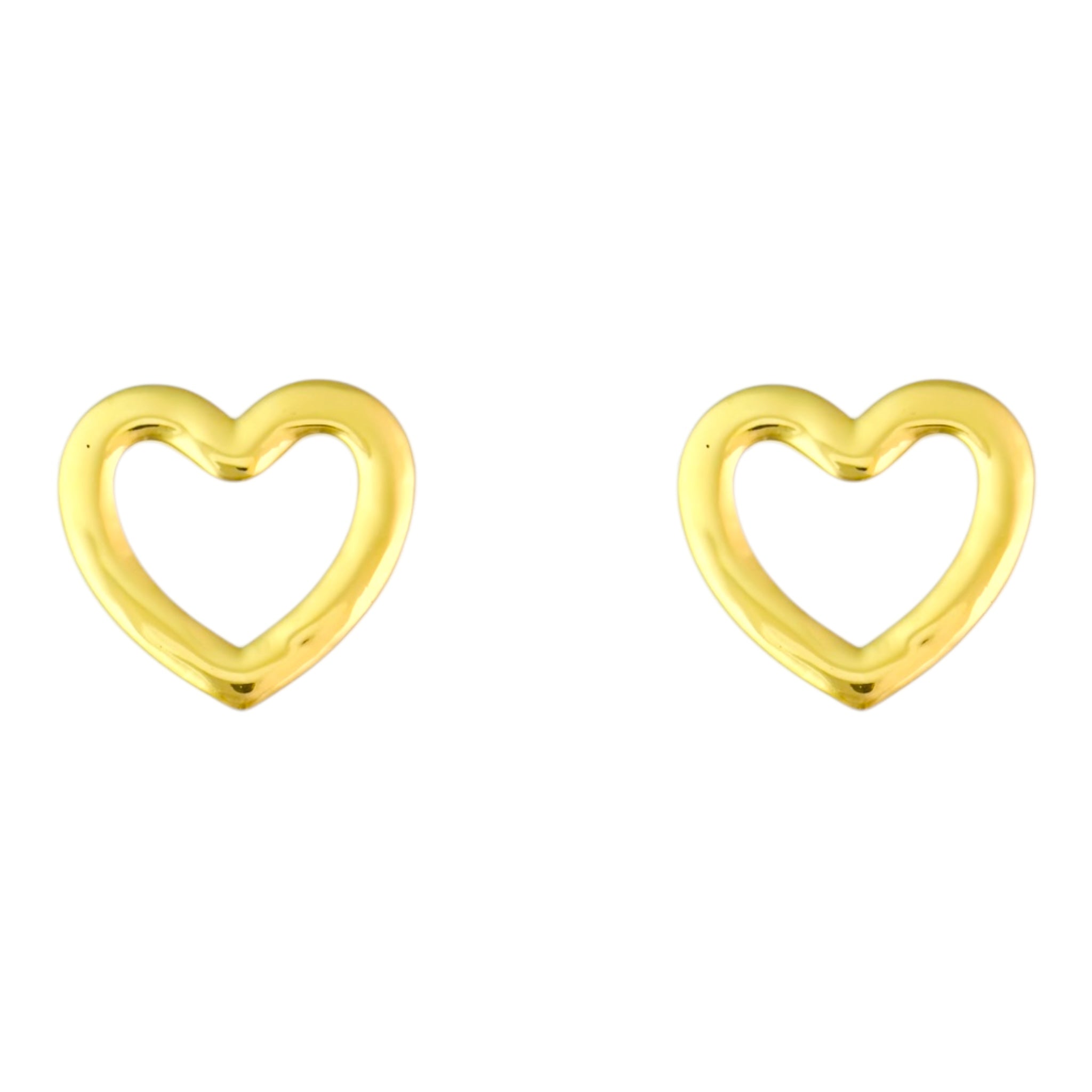 Open heart stud earrings