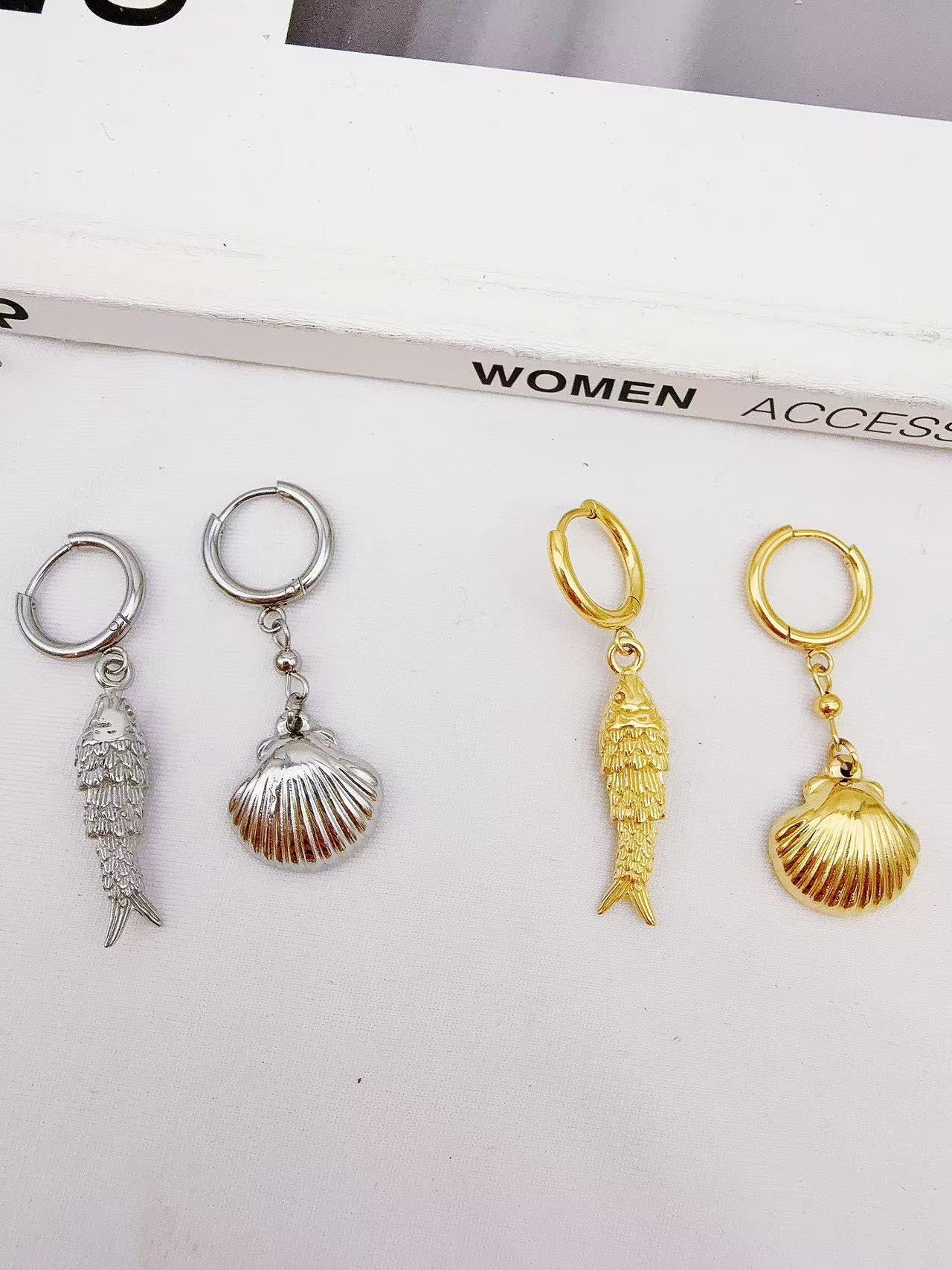 Fishy schelp oorbellen