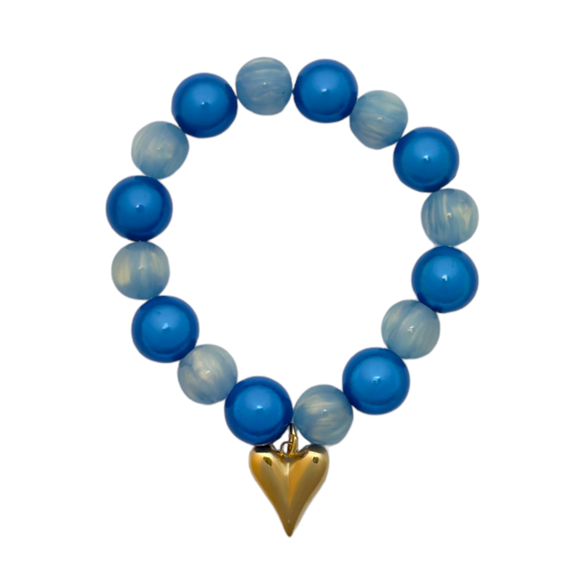 Elastisches Perlenarmband mit Herzen
