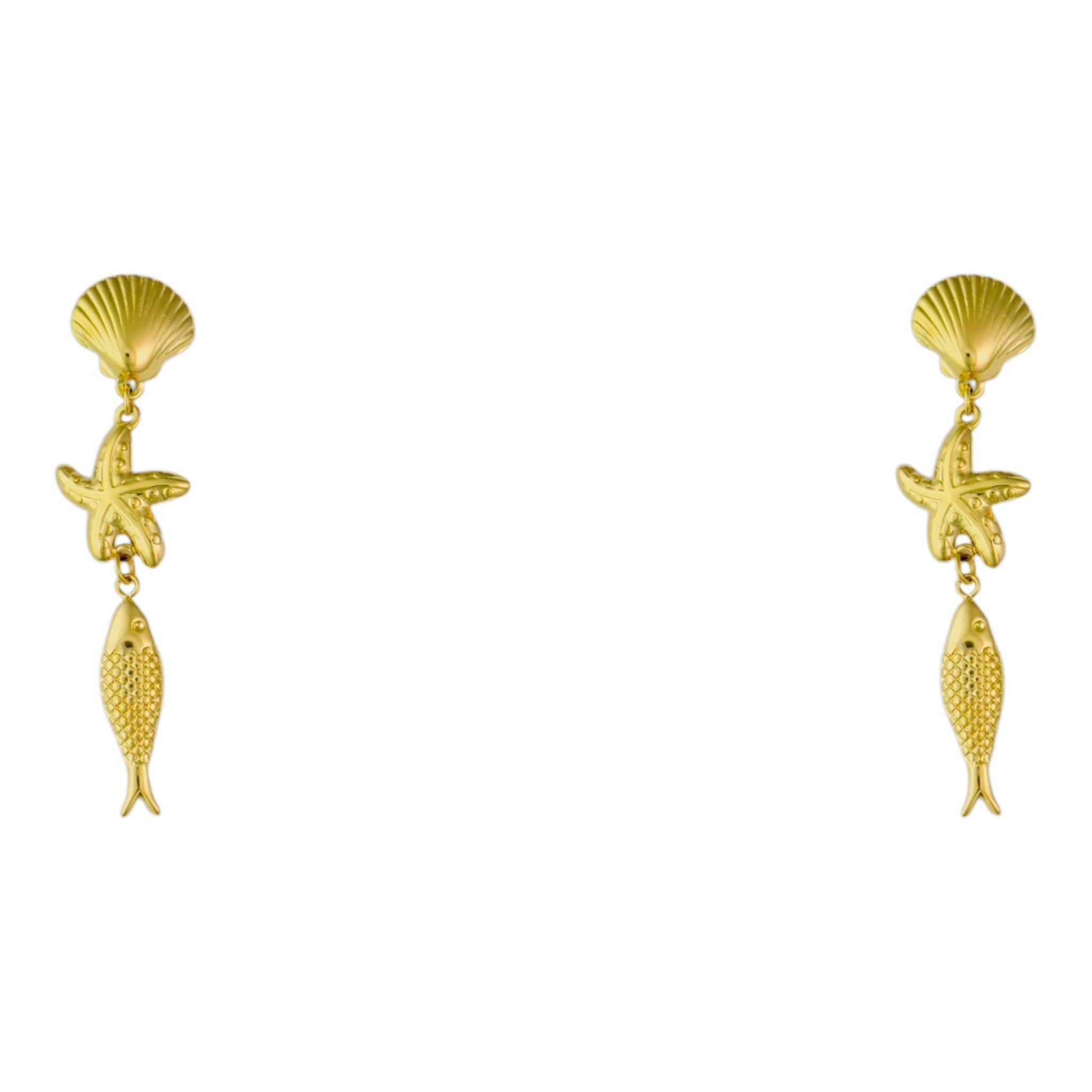 Trout seastar statement earrings