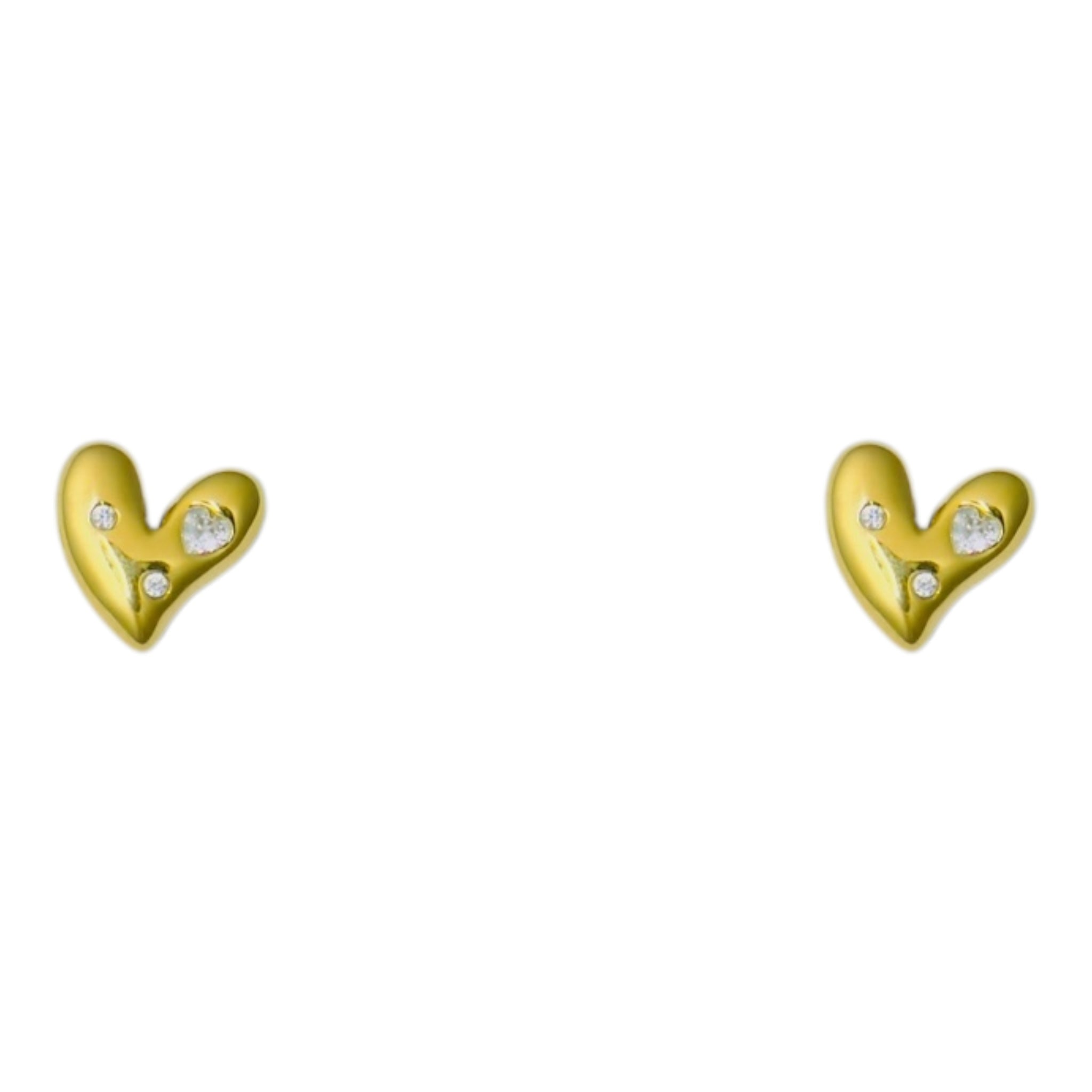 Twinkle heart stud earrings