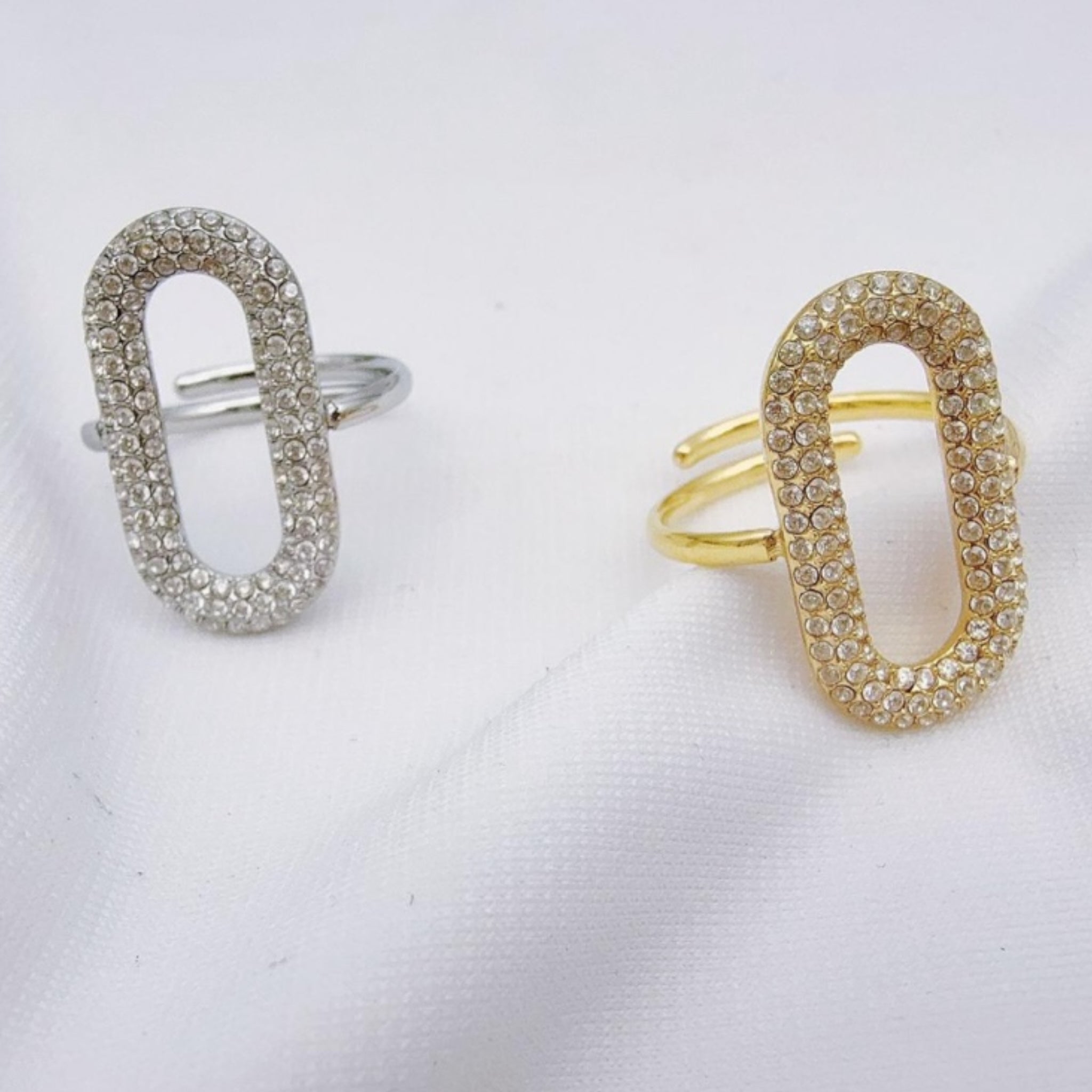 Oval strass ring