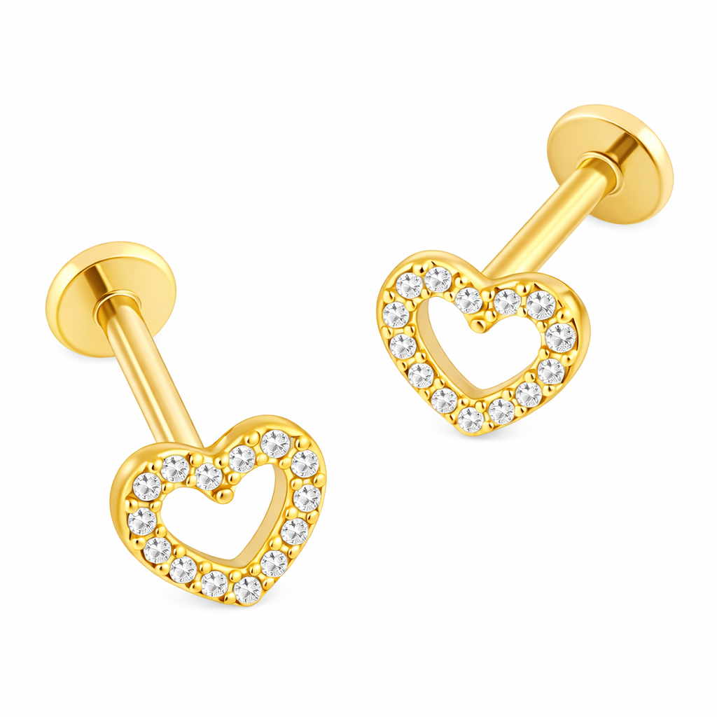 Heart helix earrings