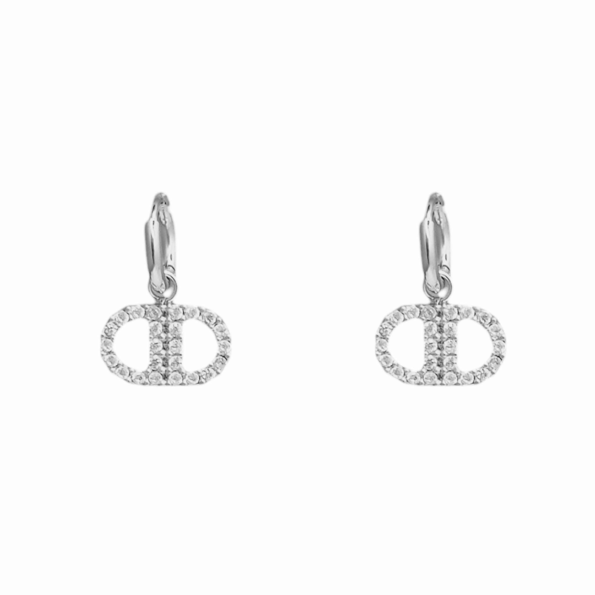 Rhinestone DD drop earrings