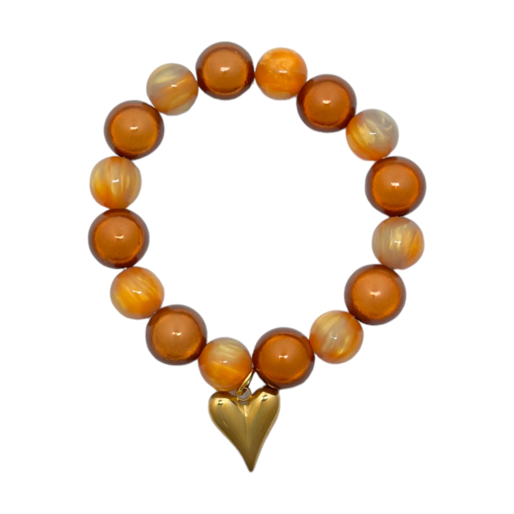 Elastisches Perlenarmband mit Herzen