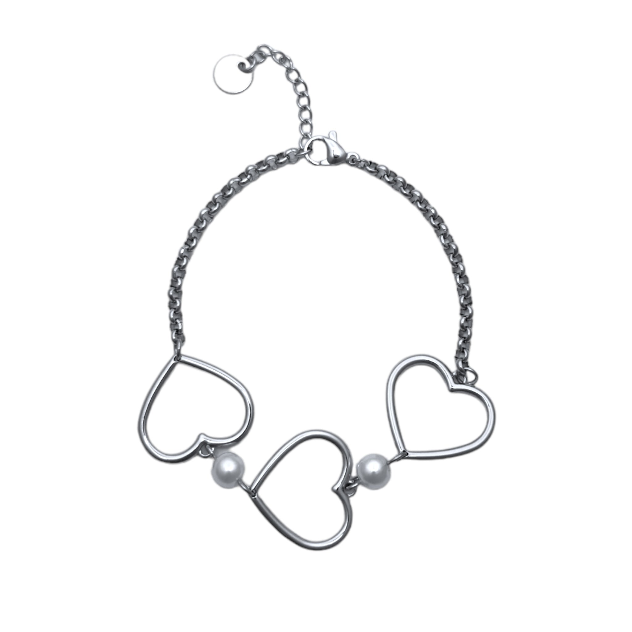 Armband offenes Herz mit Perle