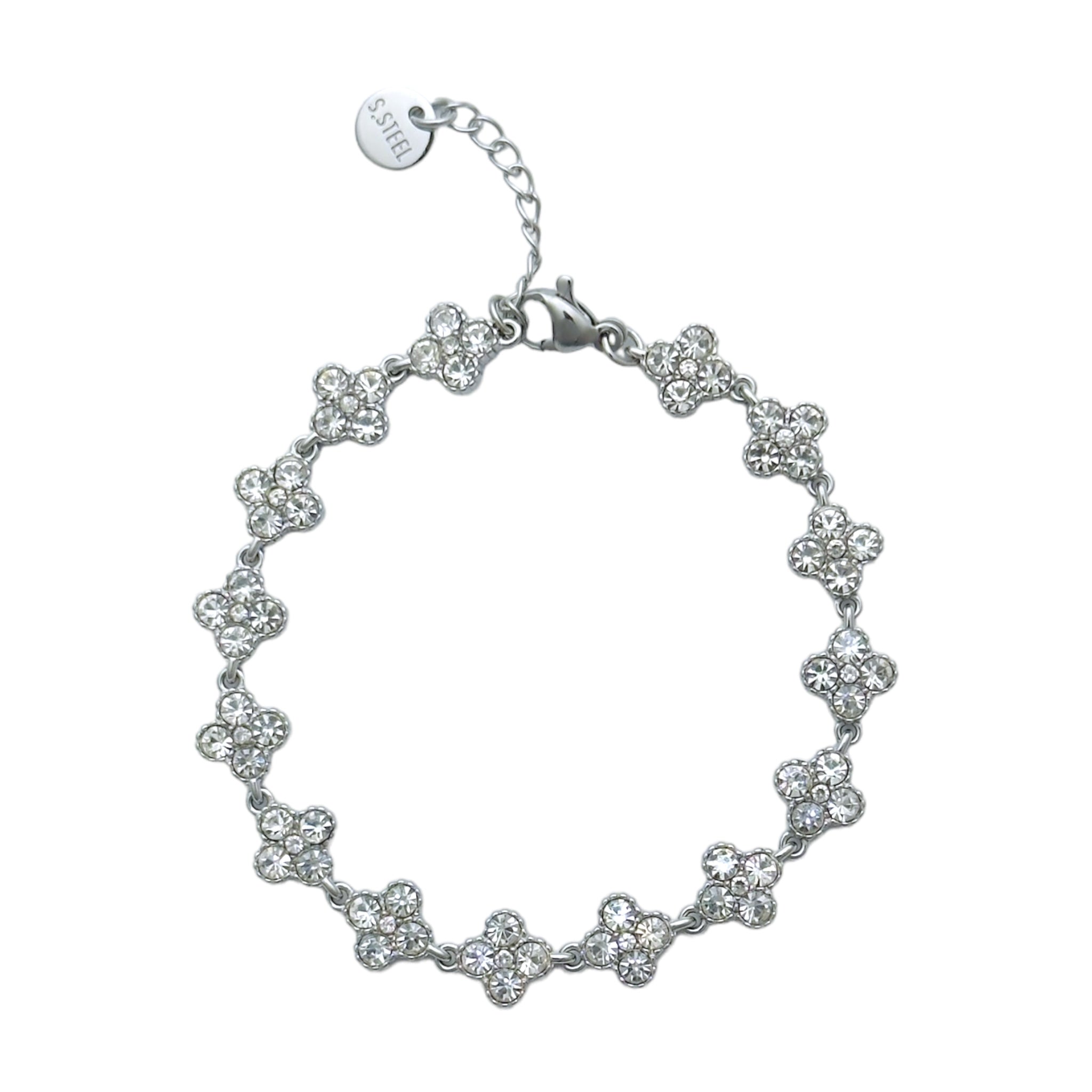 Kleeblatt mit Steinen Armband