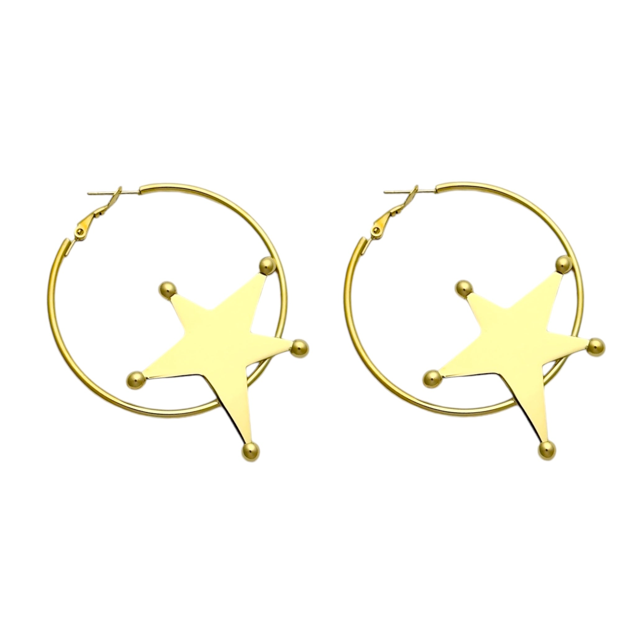 Star hoops earrings 40MM