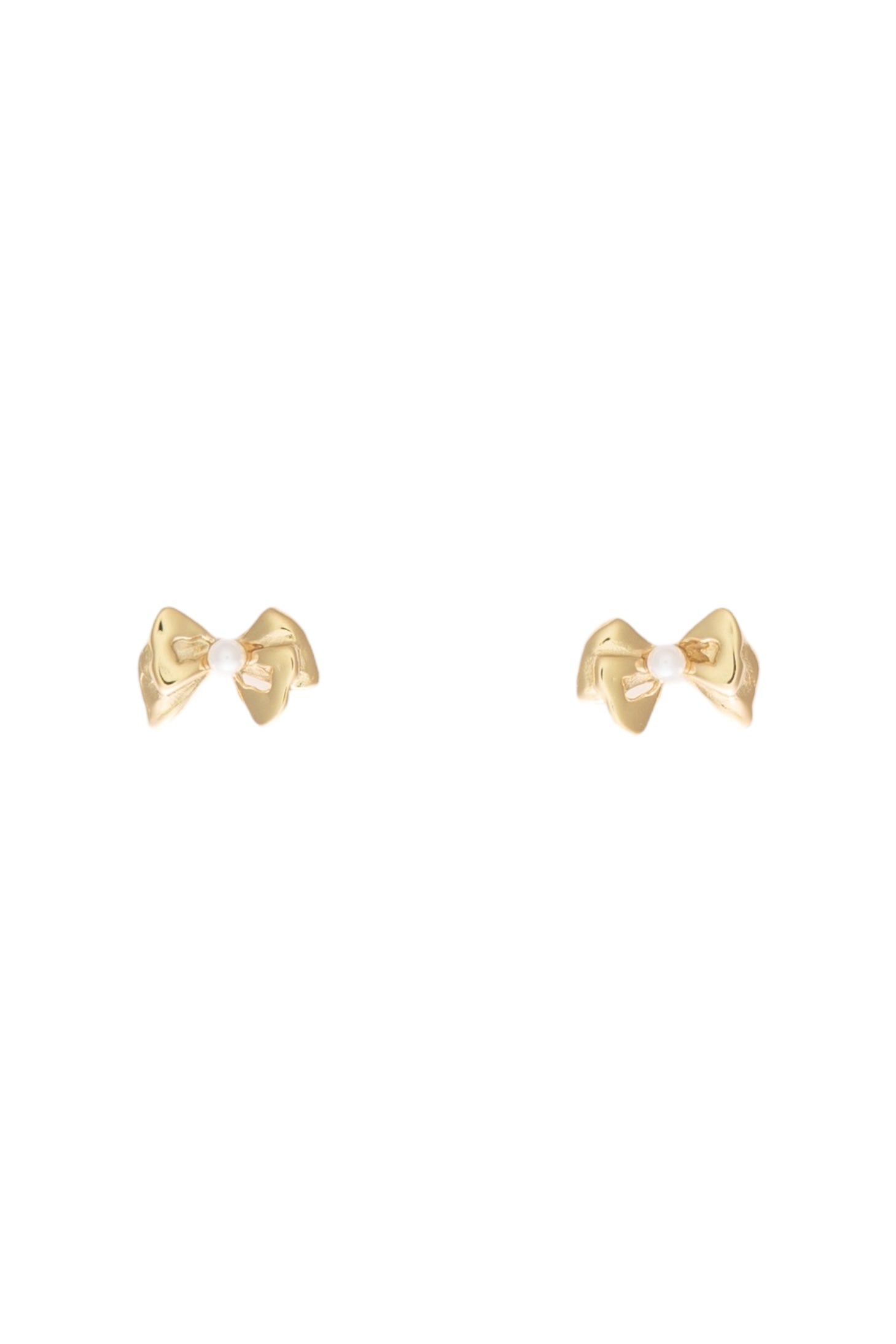 Bow pearl stud earrings
