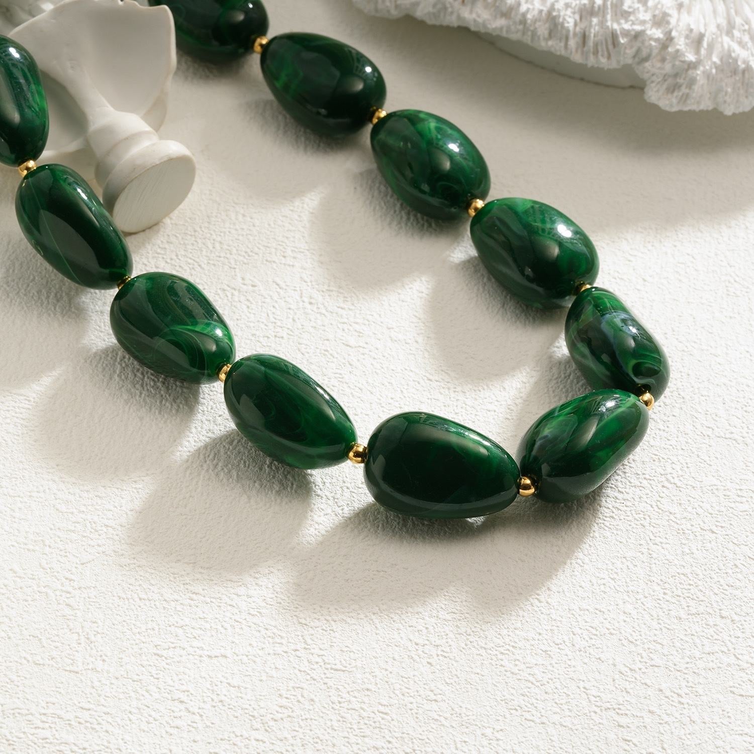 Oval beads ketting