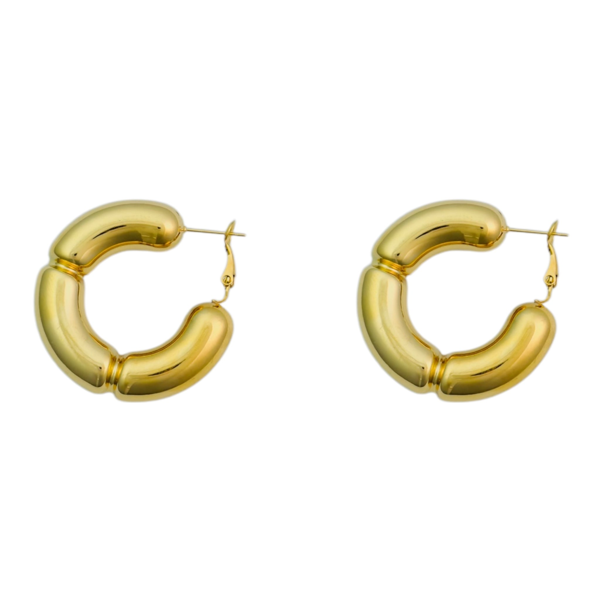 Bamboo hoop earrings