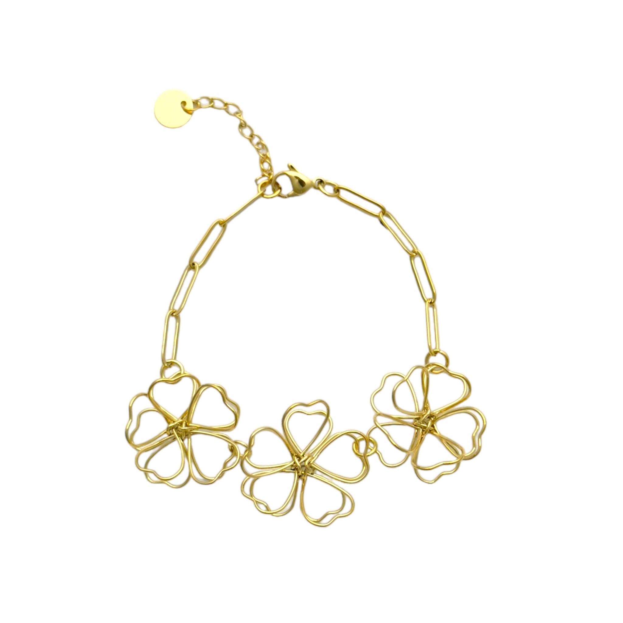 Statement-Armband mit 5 Blumen