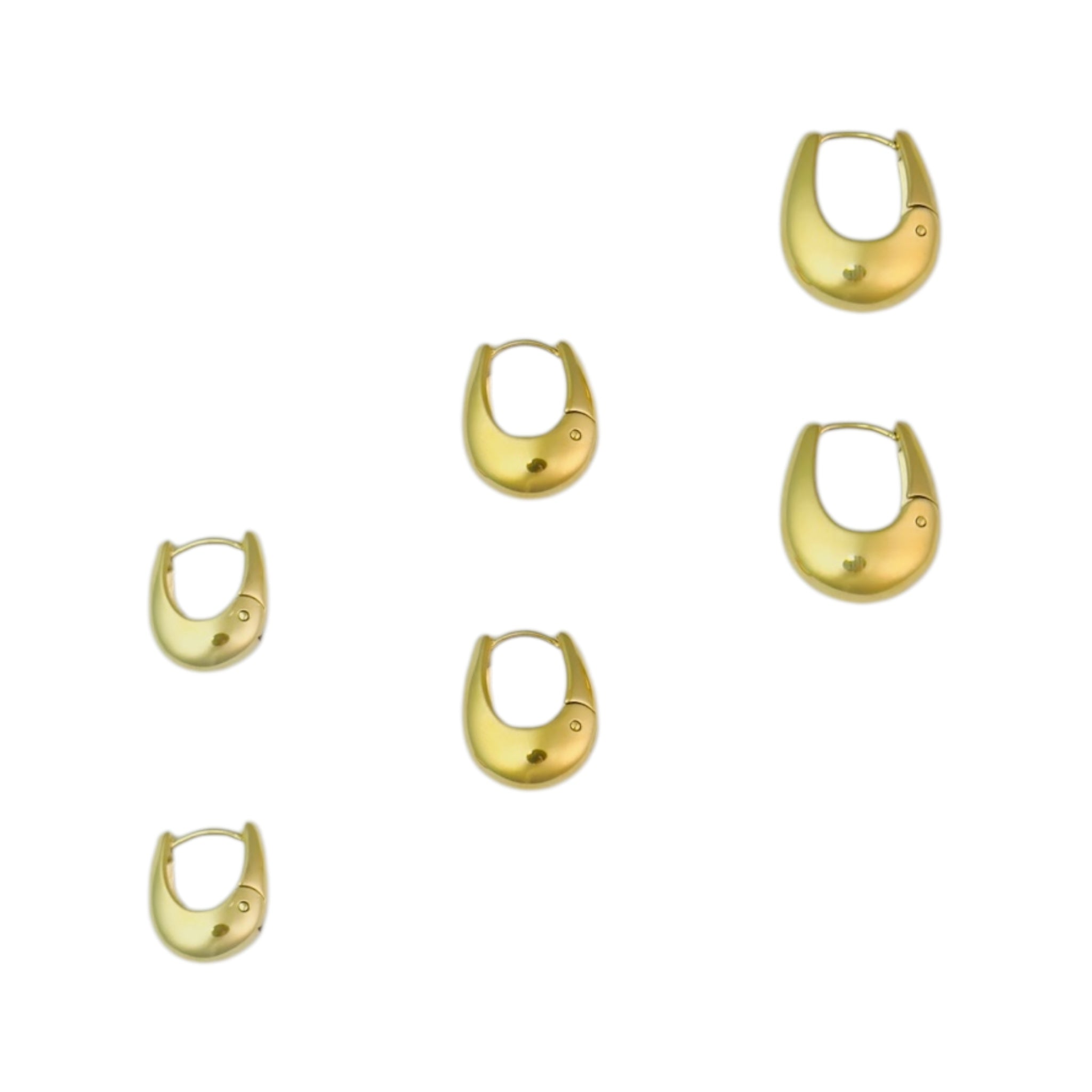 3 set chunky hoop earrings