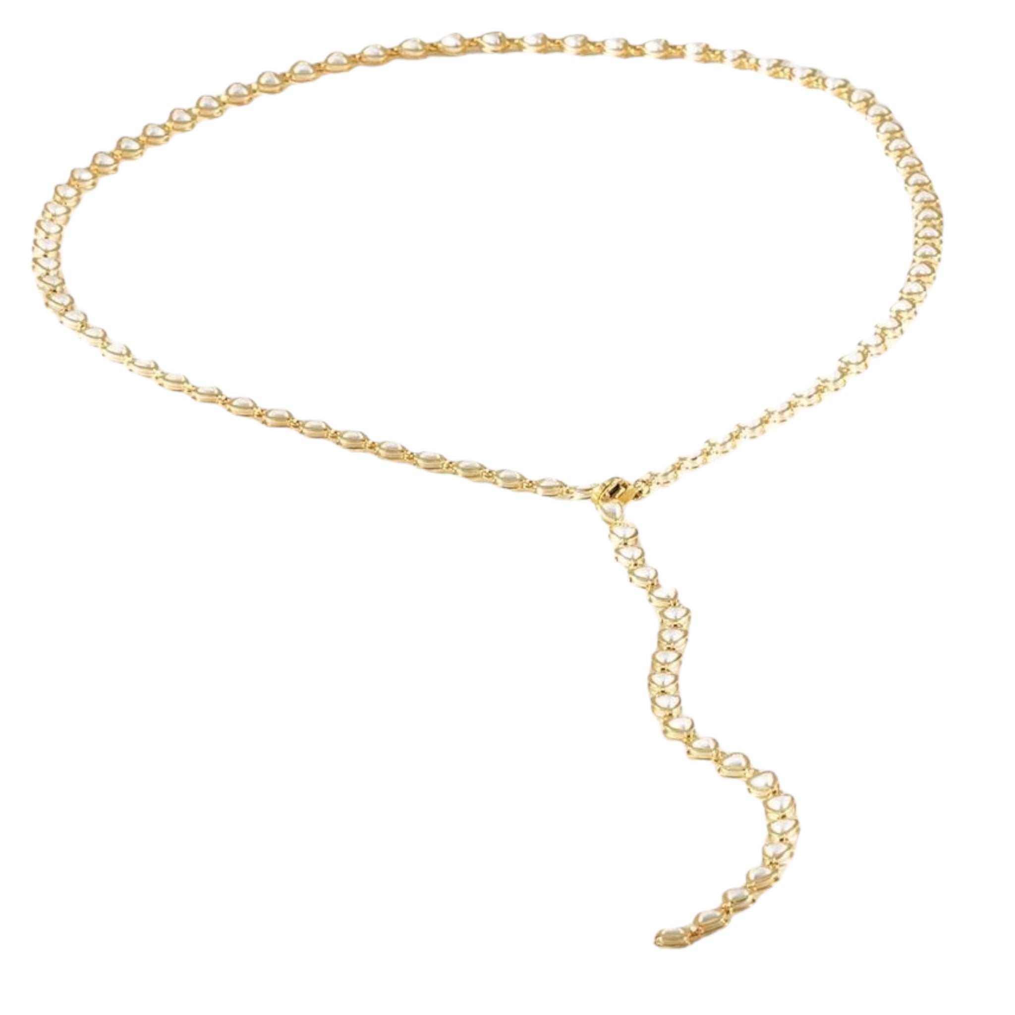 Dots pearl long Y necklace