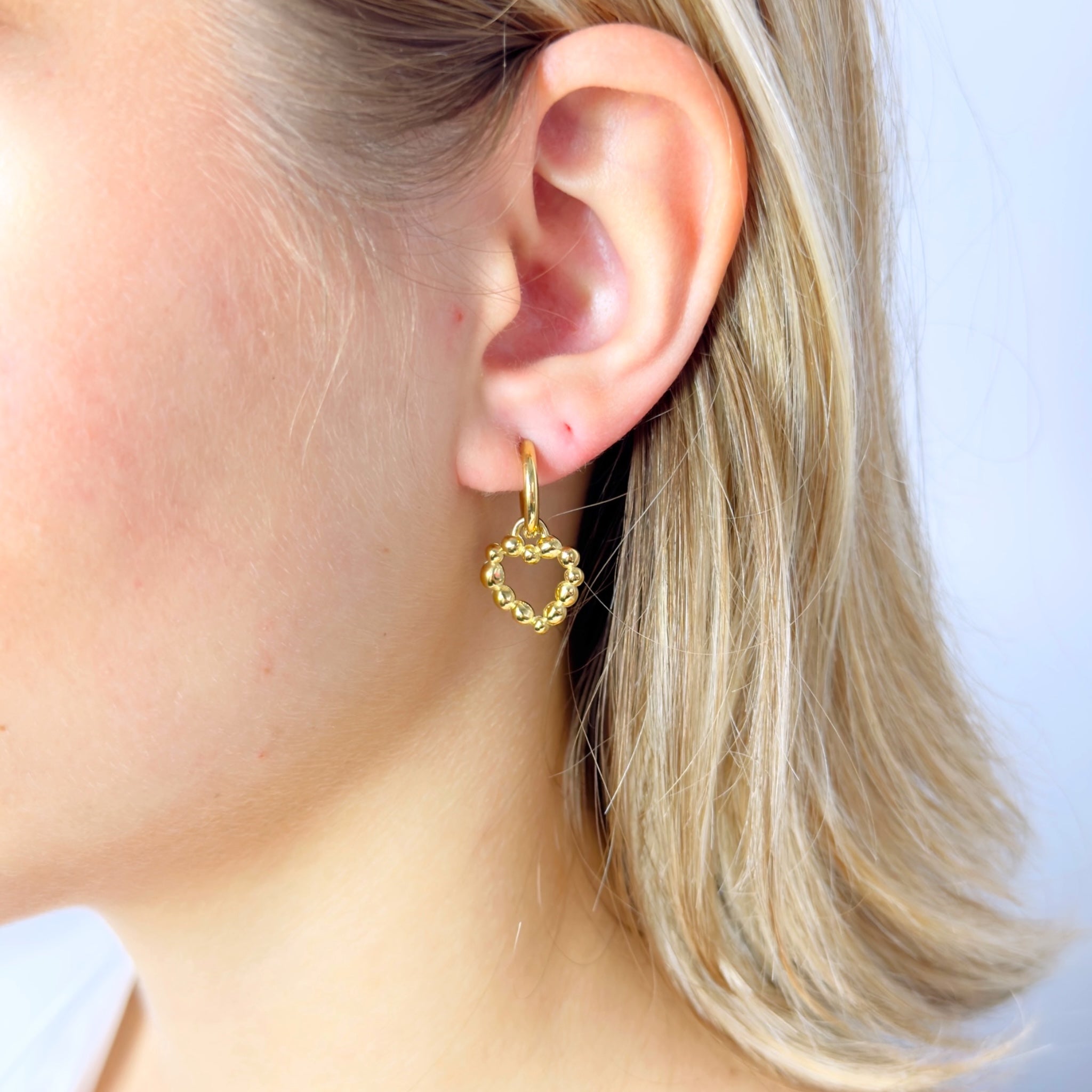 Roundy love dangle earrings