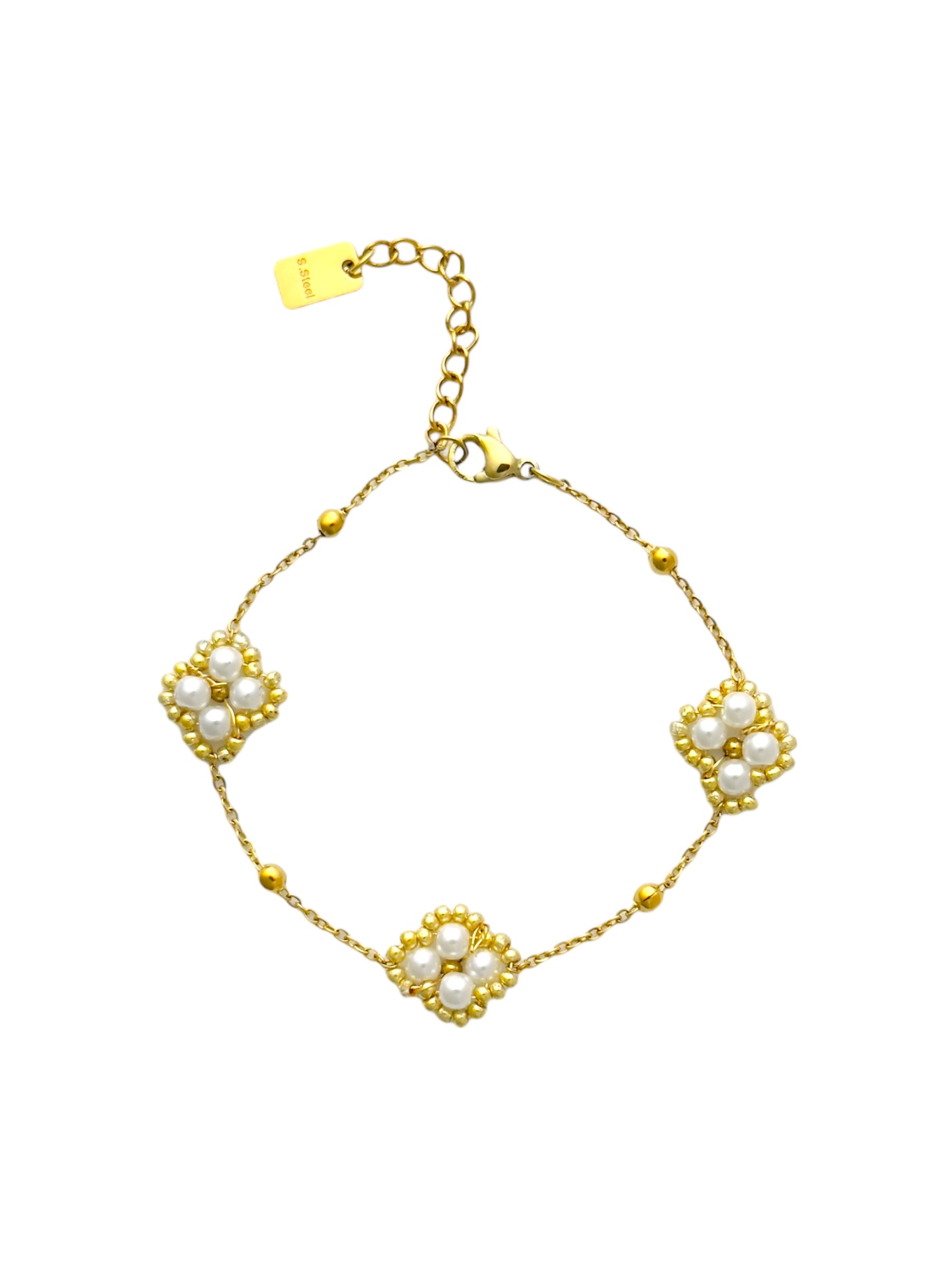 Kleeblatt Perlenarmband