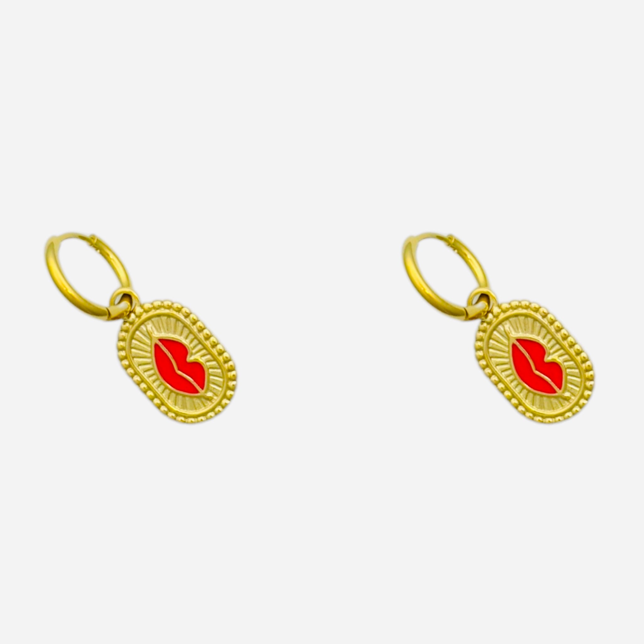 Lip Charm dangle earrings