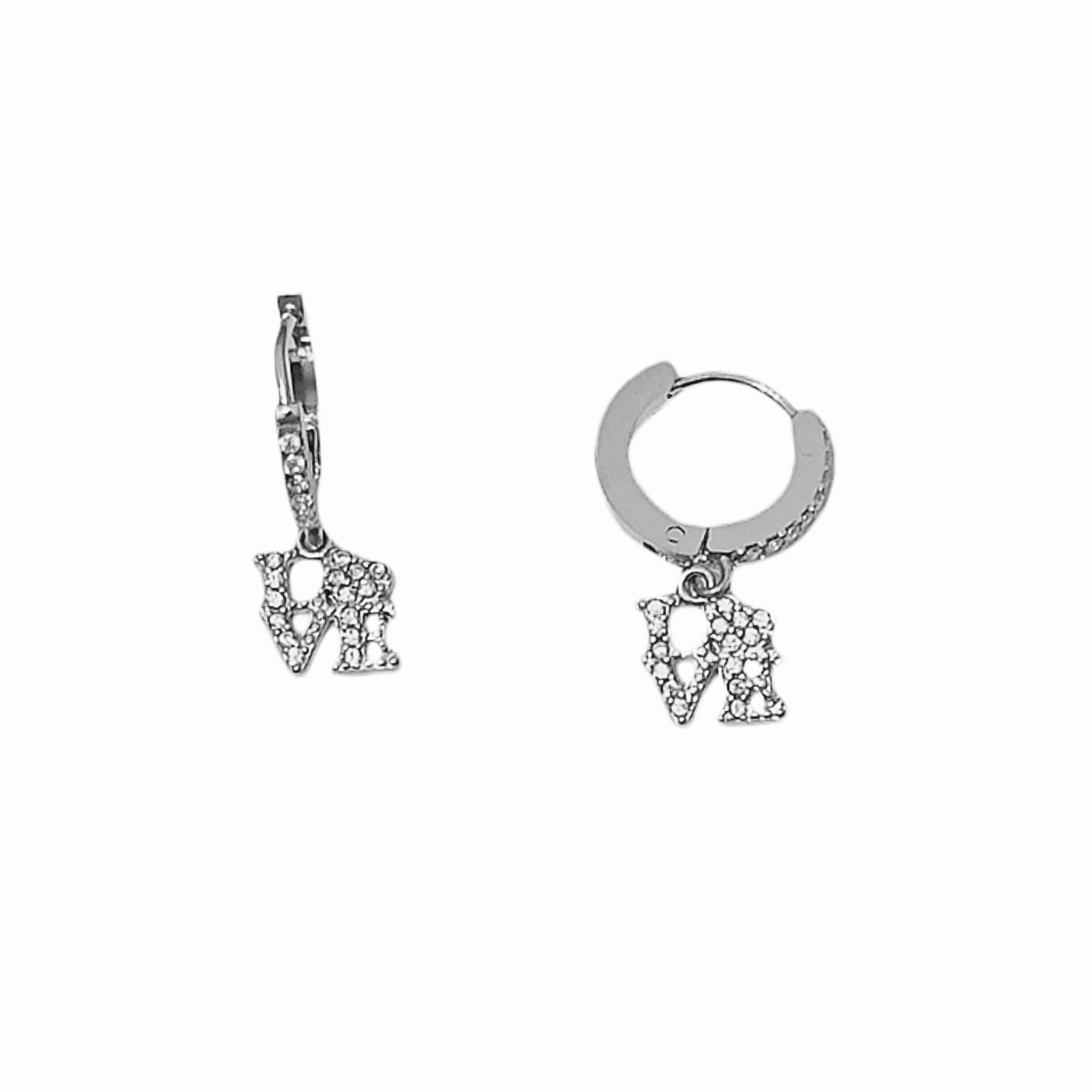 Hanging love earrings